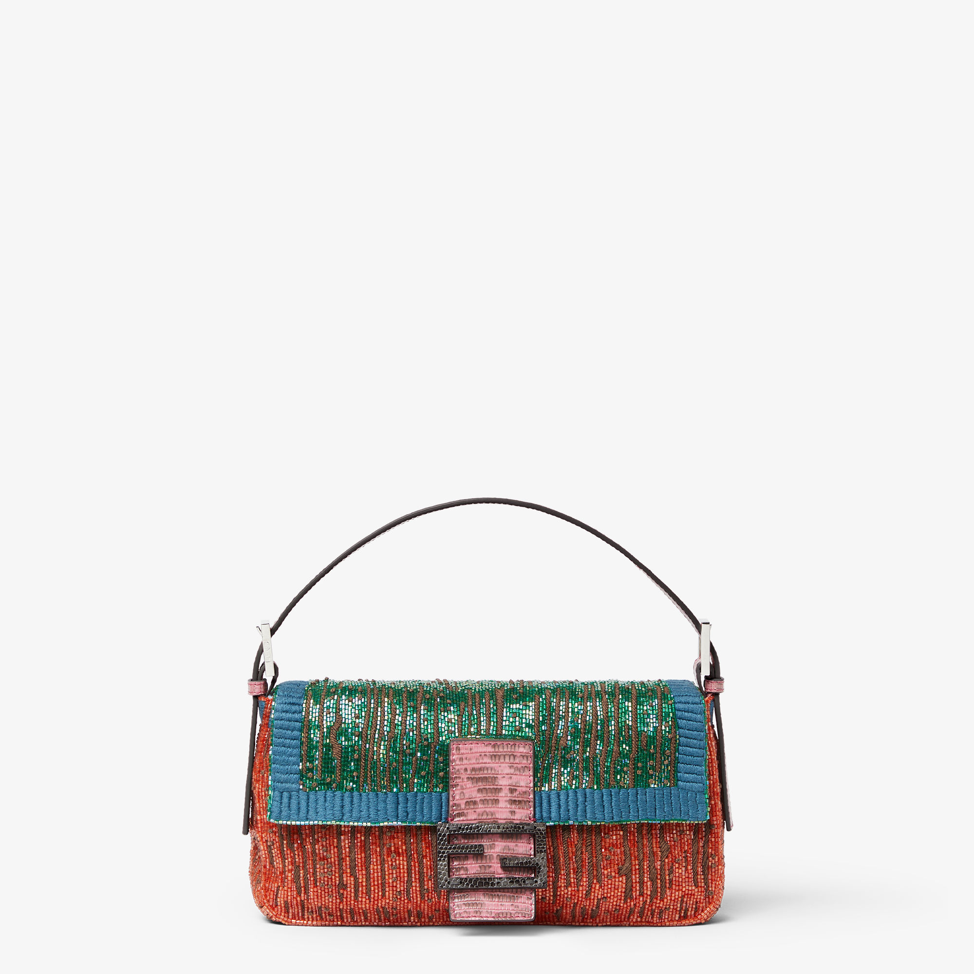 Baguette 26424 Multicolor Re Edition bag with multicolor embroidery