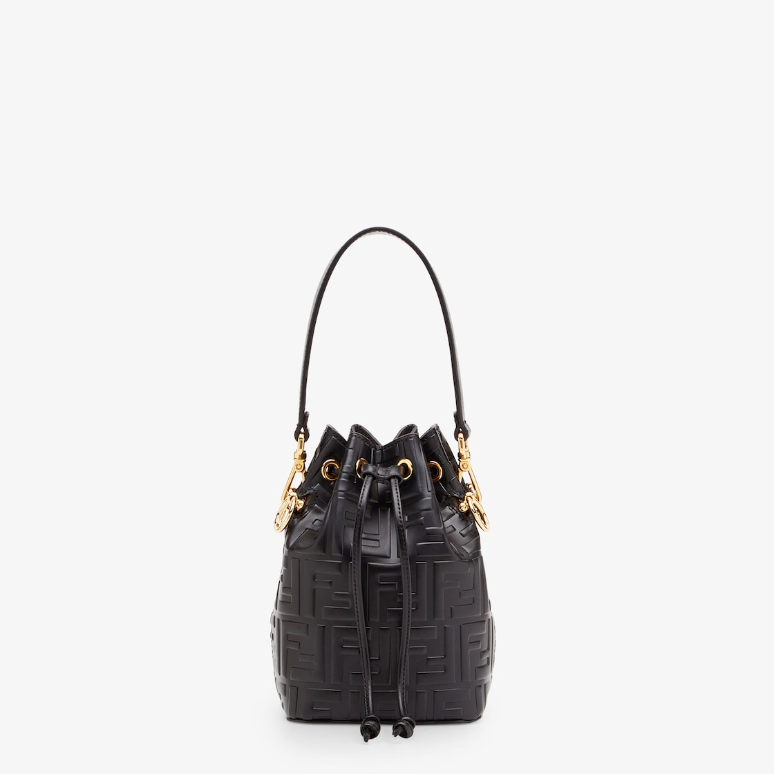 Mon Tresor Black leather mini bag Fendi