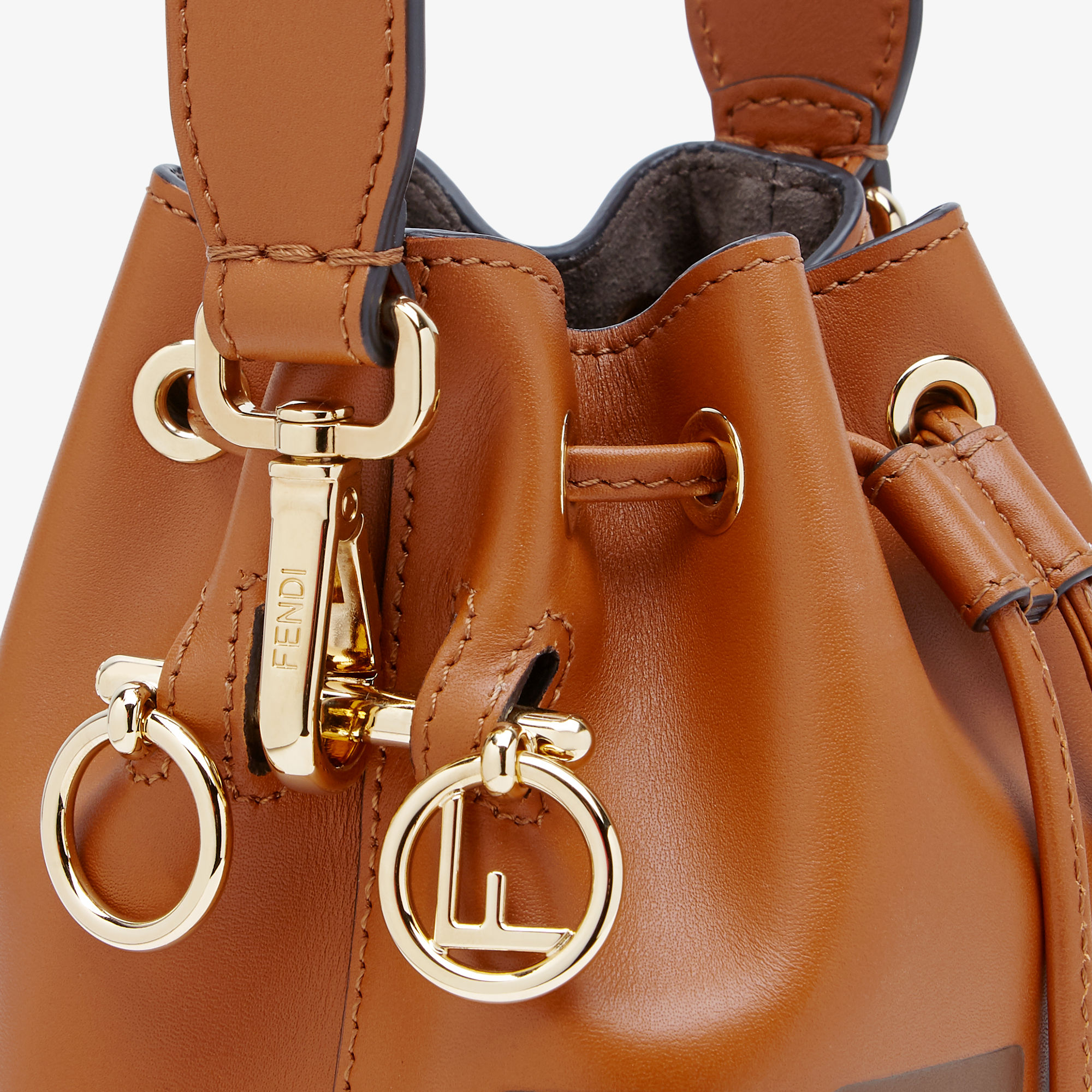 fendi mon tresor mini bucket bag brown