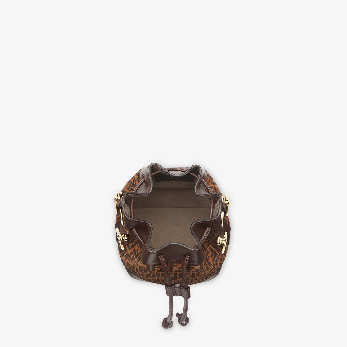 S118-Fendi Mon Tresor Brown leather mini-bag with FF motif。S$1990