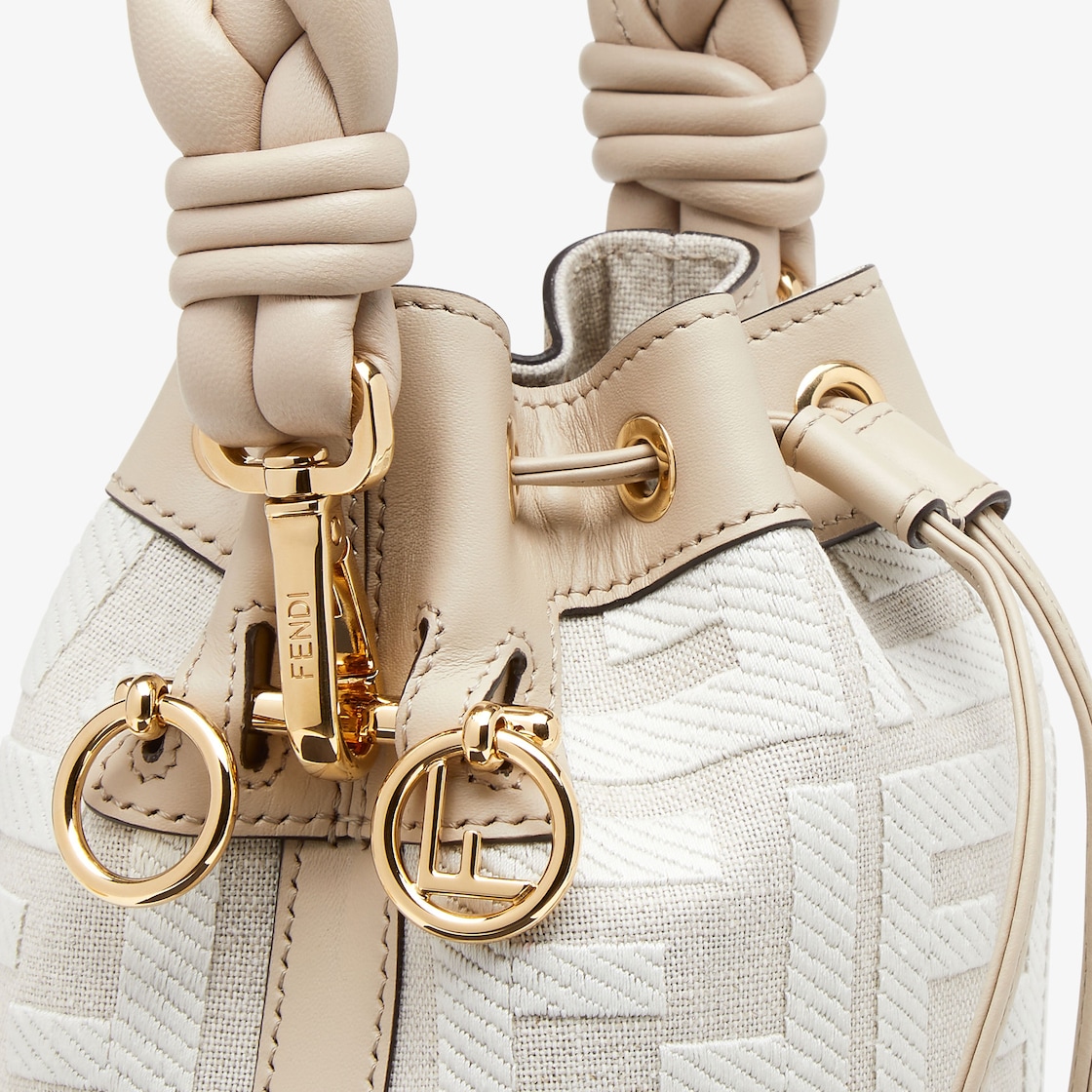 Fendi Mon Tresor Logo Canvas Bucket Bag