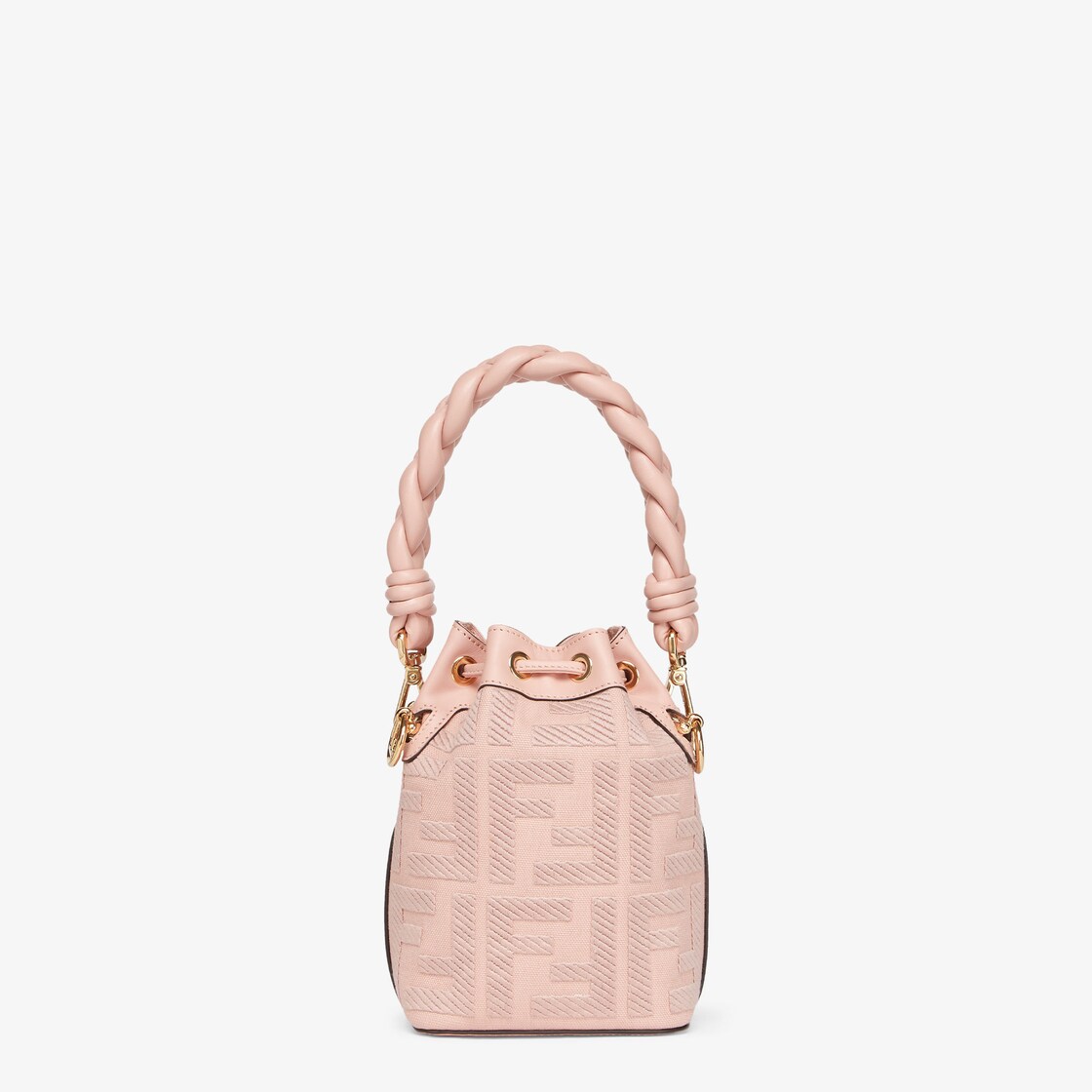 Fendi - Mon Tresor Mini Pink FF Canvas Bucket Bag