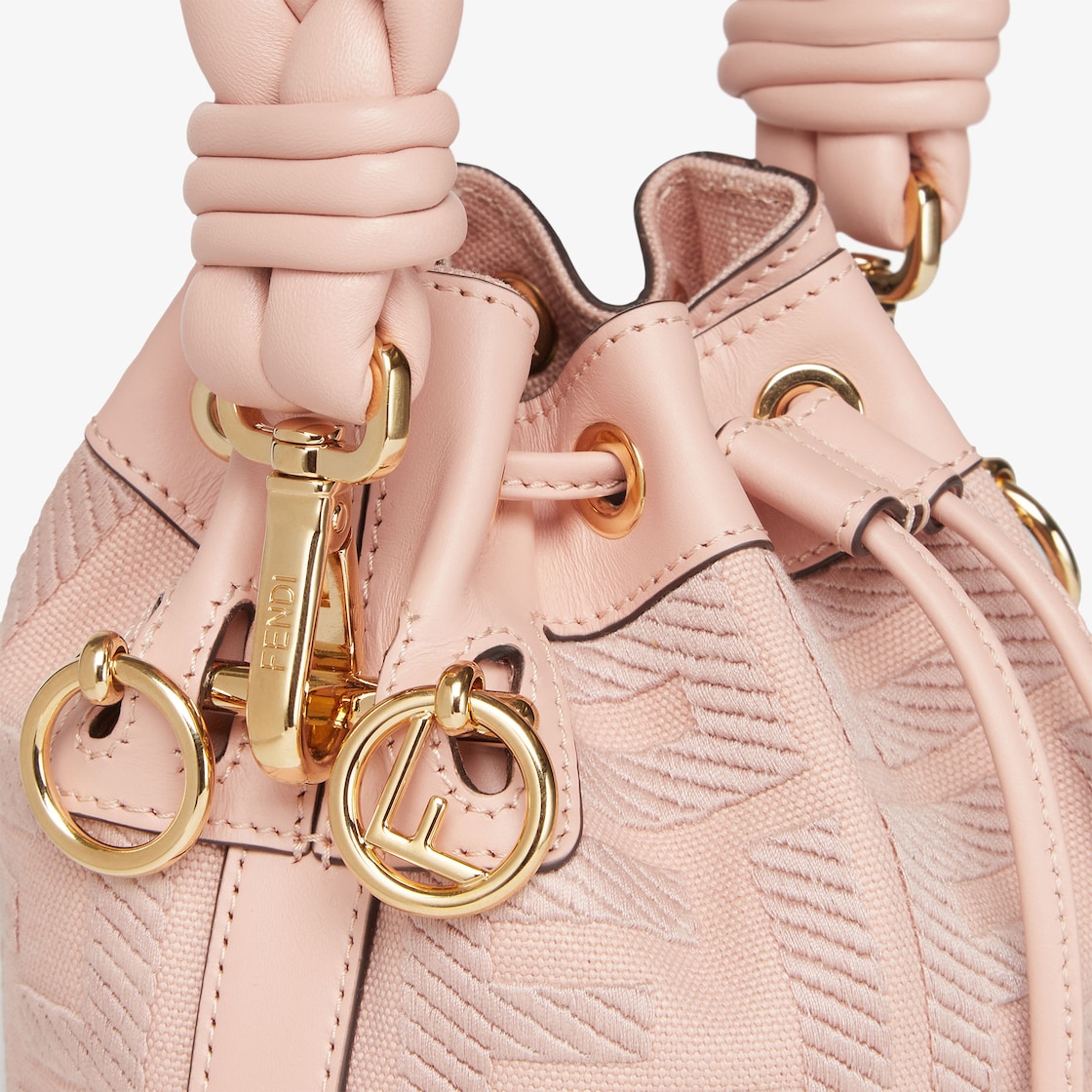 Fendi Mini Mon Tresor Bucket Bag In FF Motif Canvas Rose