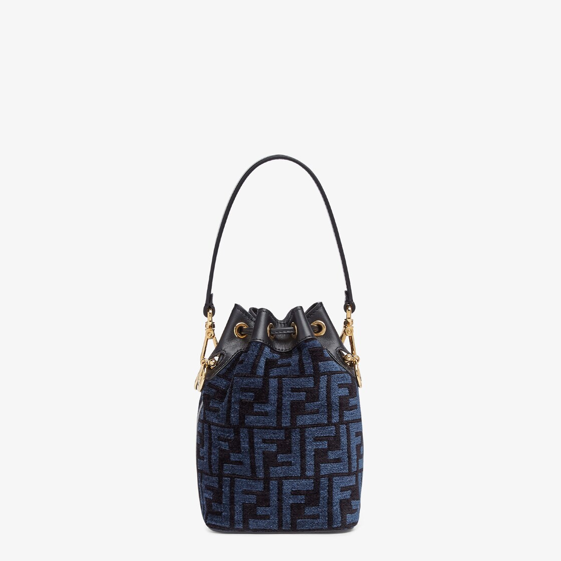 Fendi Mini By The Way Boston Bag In FF Tapestry Fabric Grey