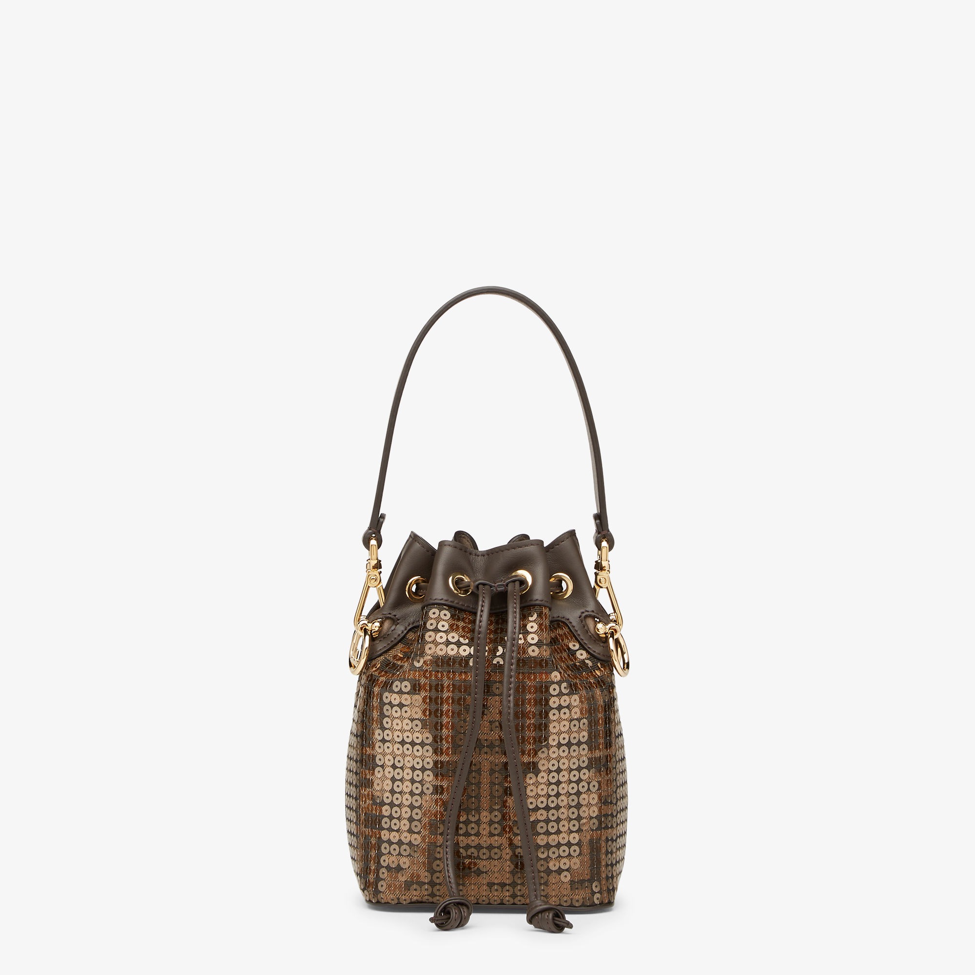 fendi mon tresor mini bucket bag brown