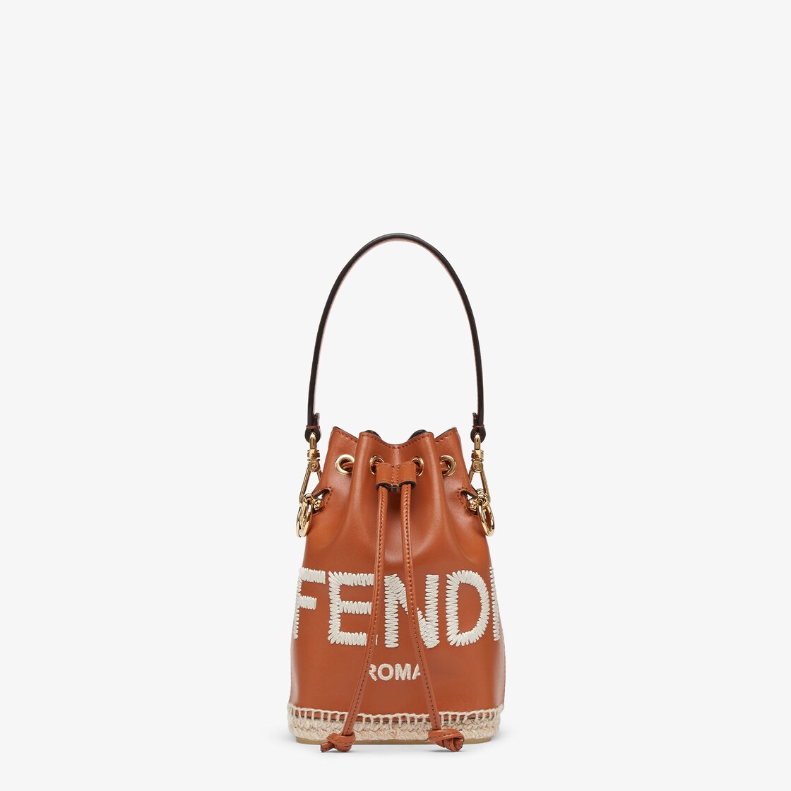 Fendi Mon Tresor Bucket Bag Mini Beige/Pink Raffia for sale online