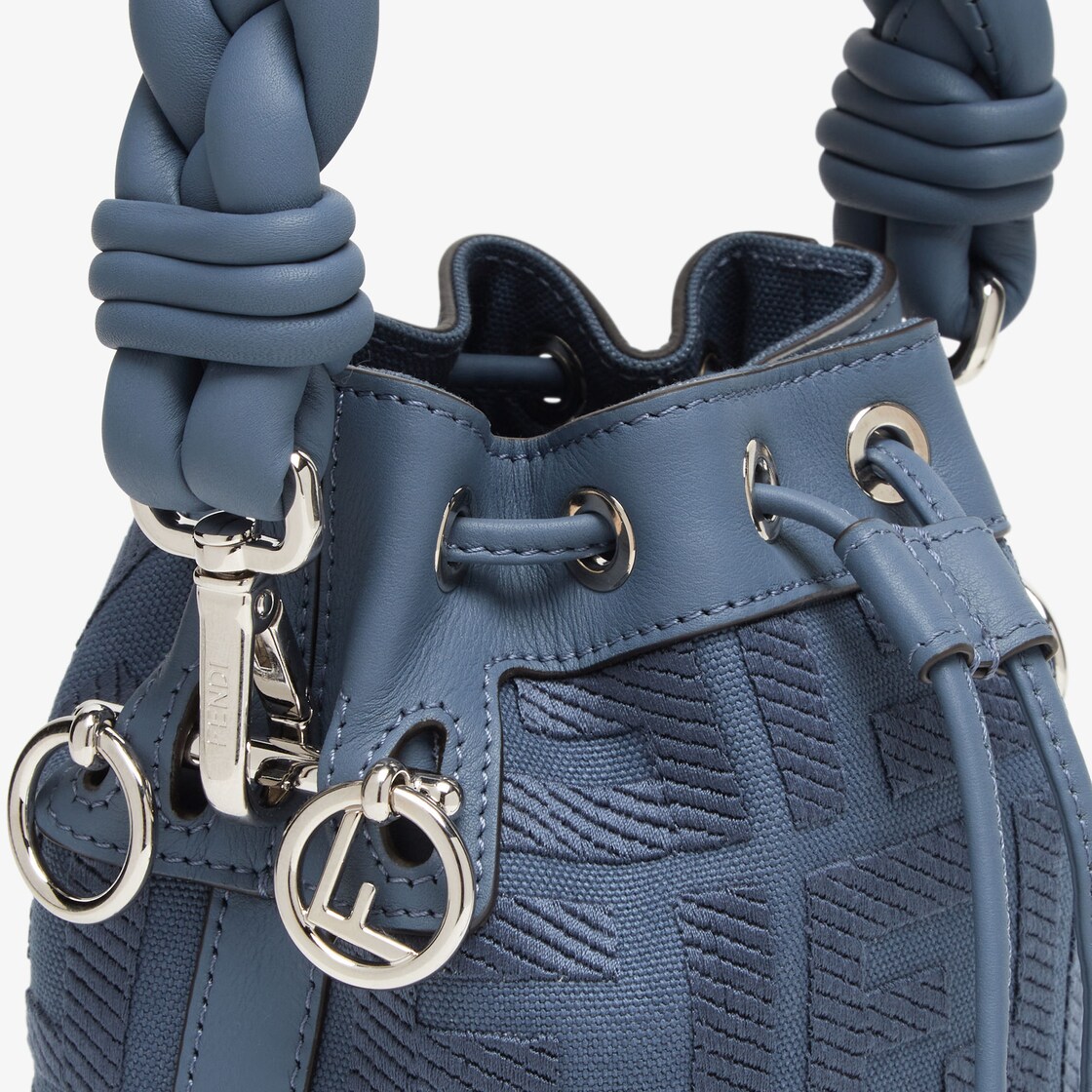 Fendi Mon Tresor Logo Canvas Bucket Bag