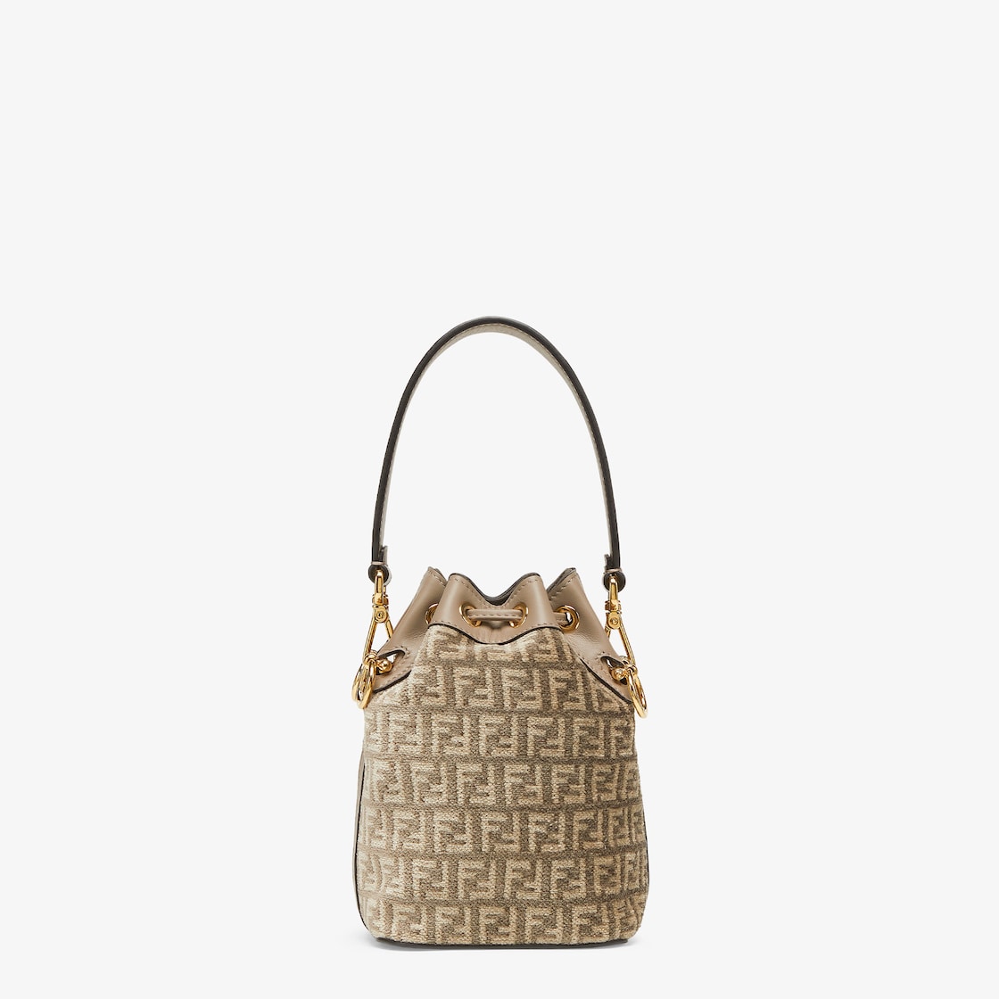 Fendi Mini Mon Tresor Ff Tapestry Bag in White