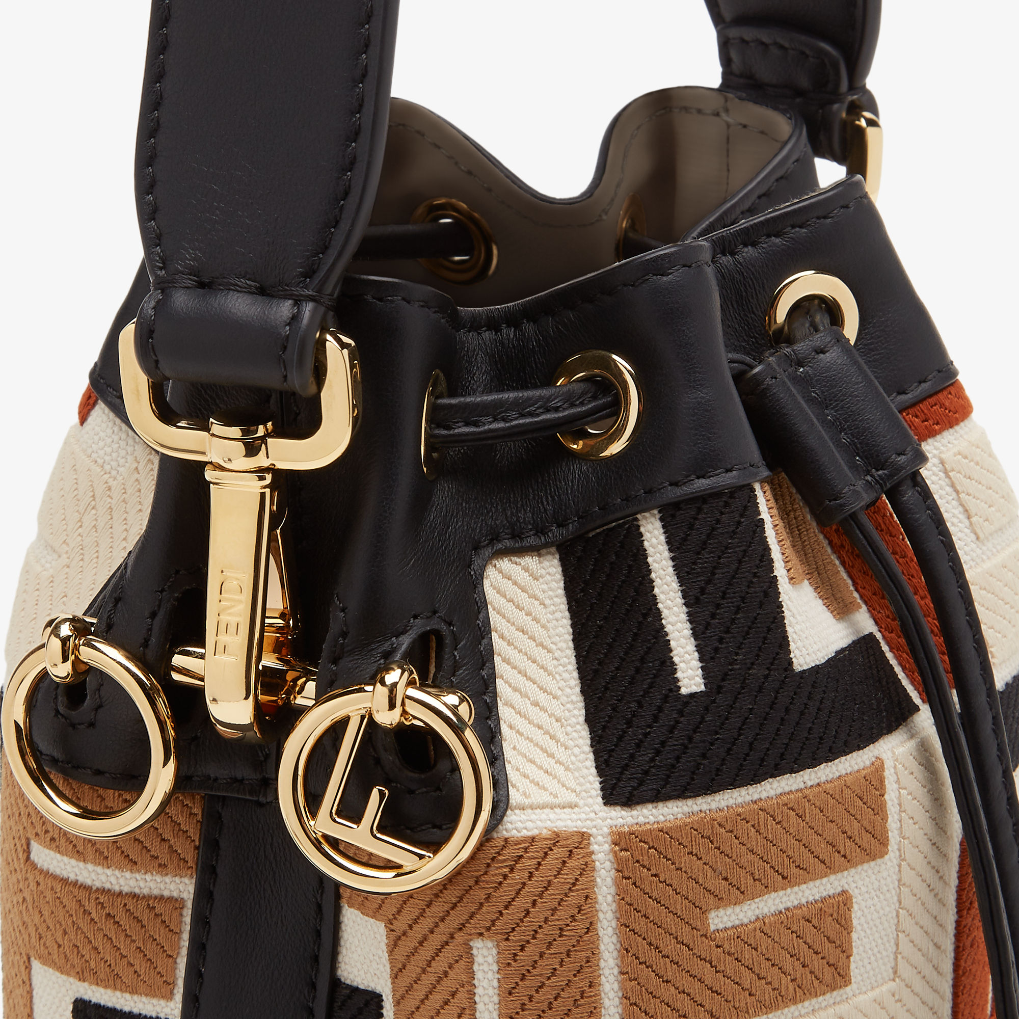 fendi mon tresor mini bucket bag brown