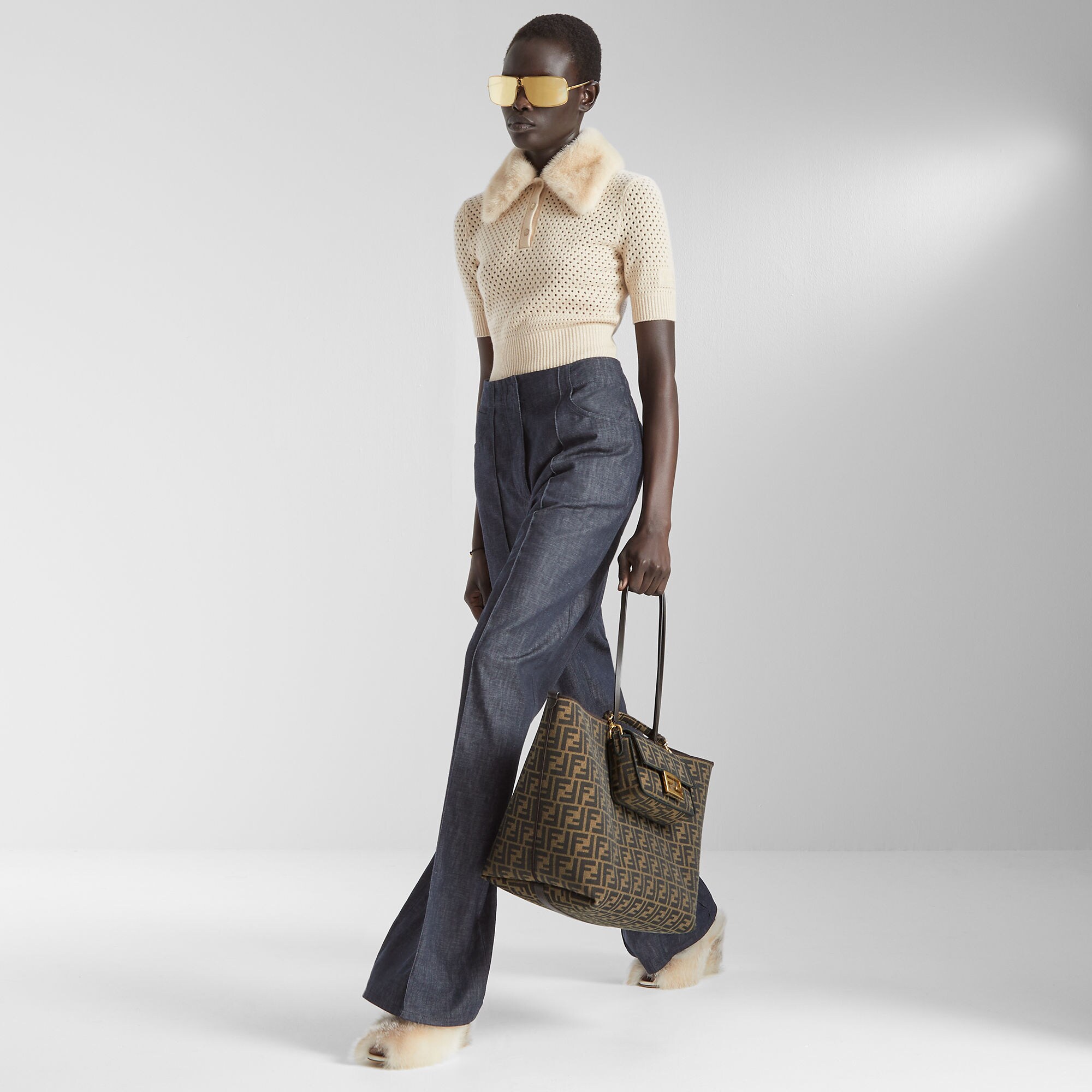 バゲット ミニ ファブリック ブラウン | Fendi