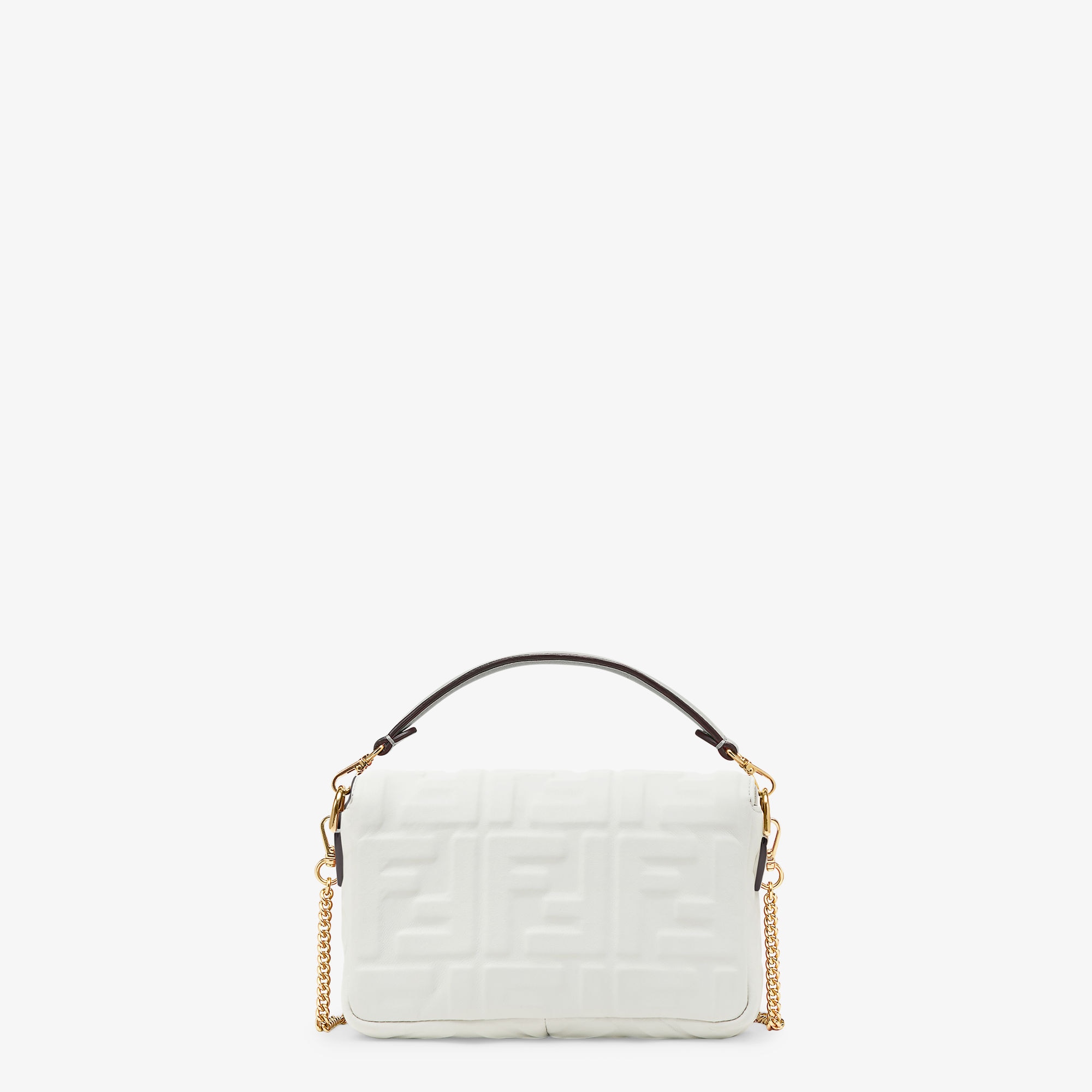 Baguette Mini Leather White Fendi