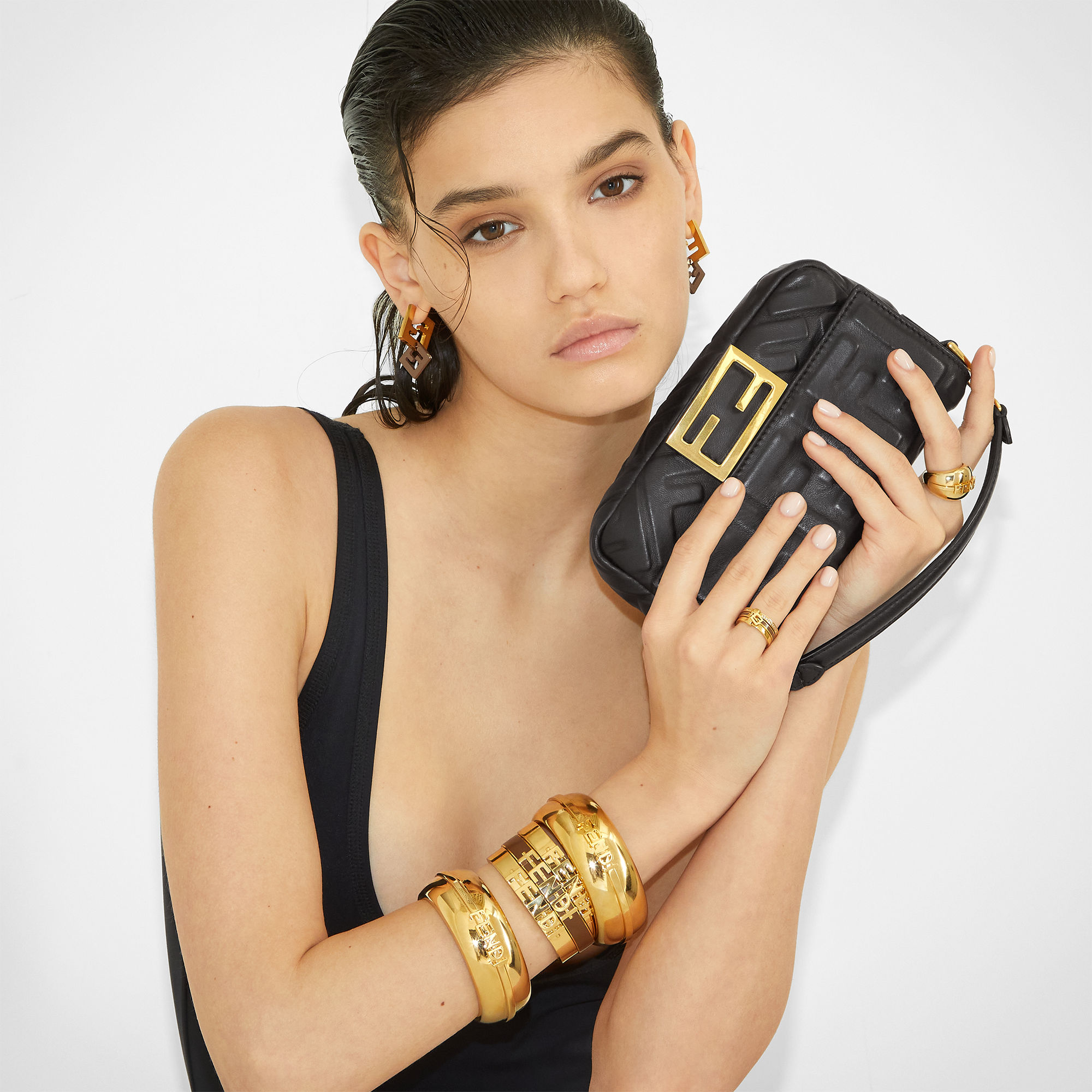 バゲット ミニ レザー ブラック | Fendi バゲット ミニ レザー ブラック | Fendi