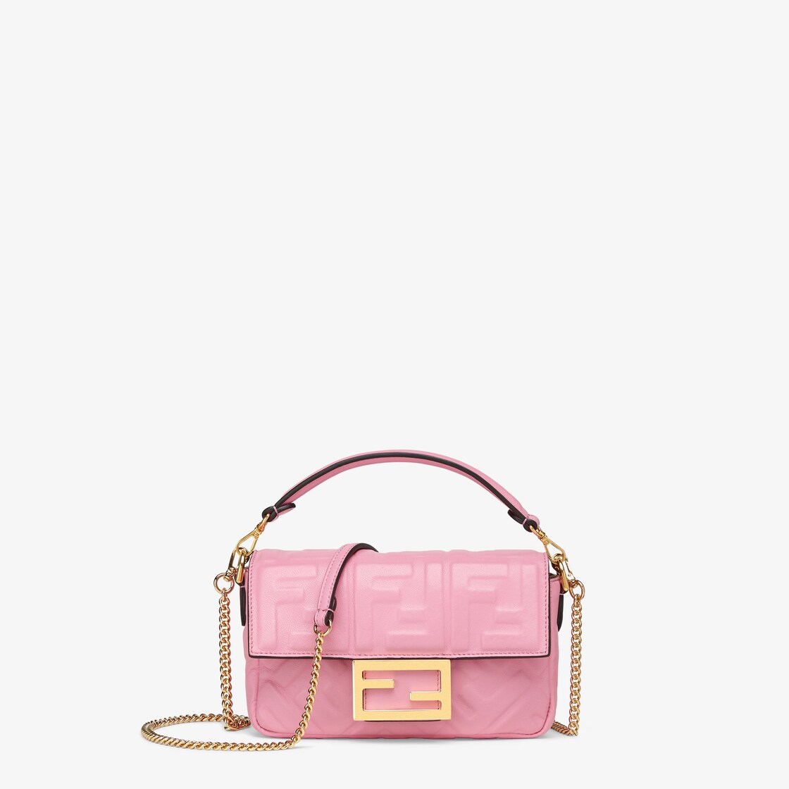 FENDI バゲット ミニ ピンクナッパレザー バッグ レディース