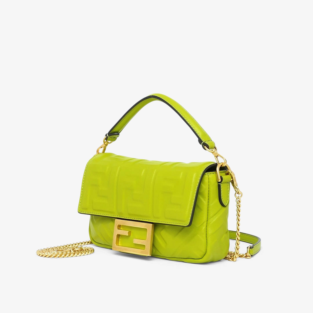 fendi mini baguette green