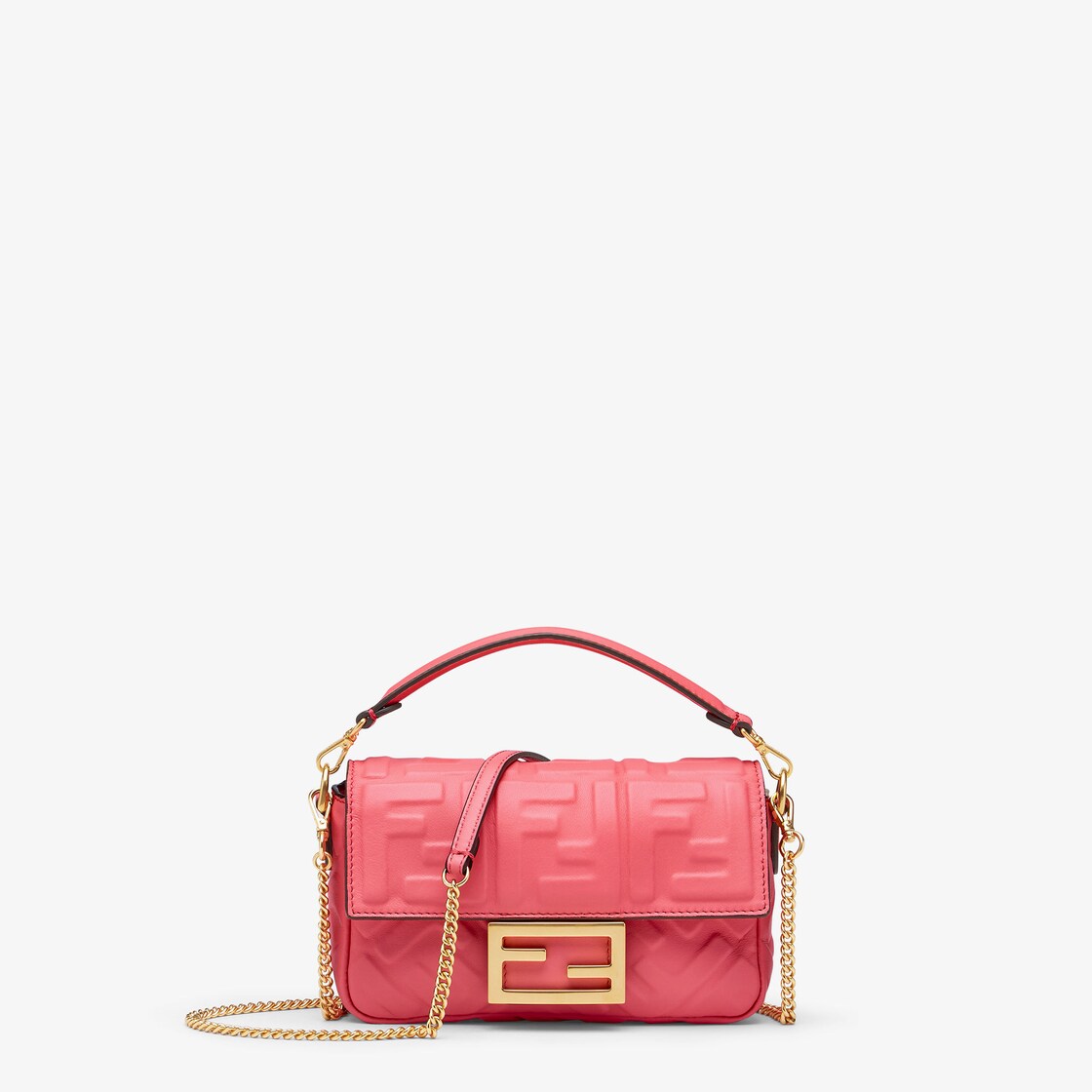 Baguette Mini Pink nappa leather bag Fendi