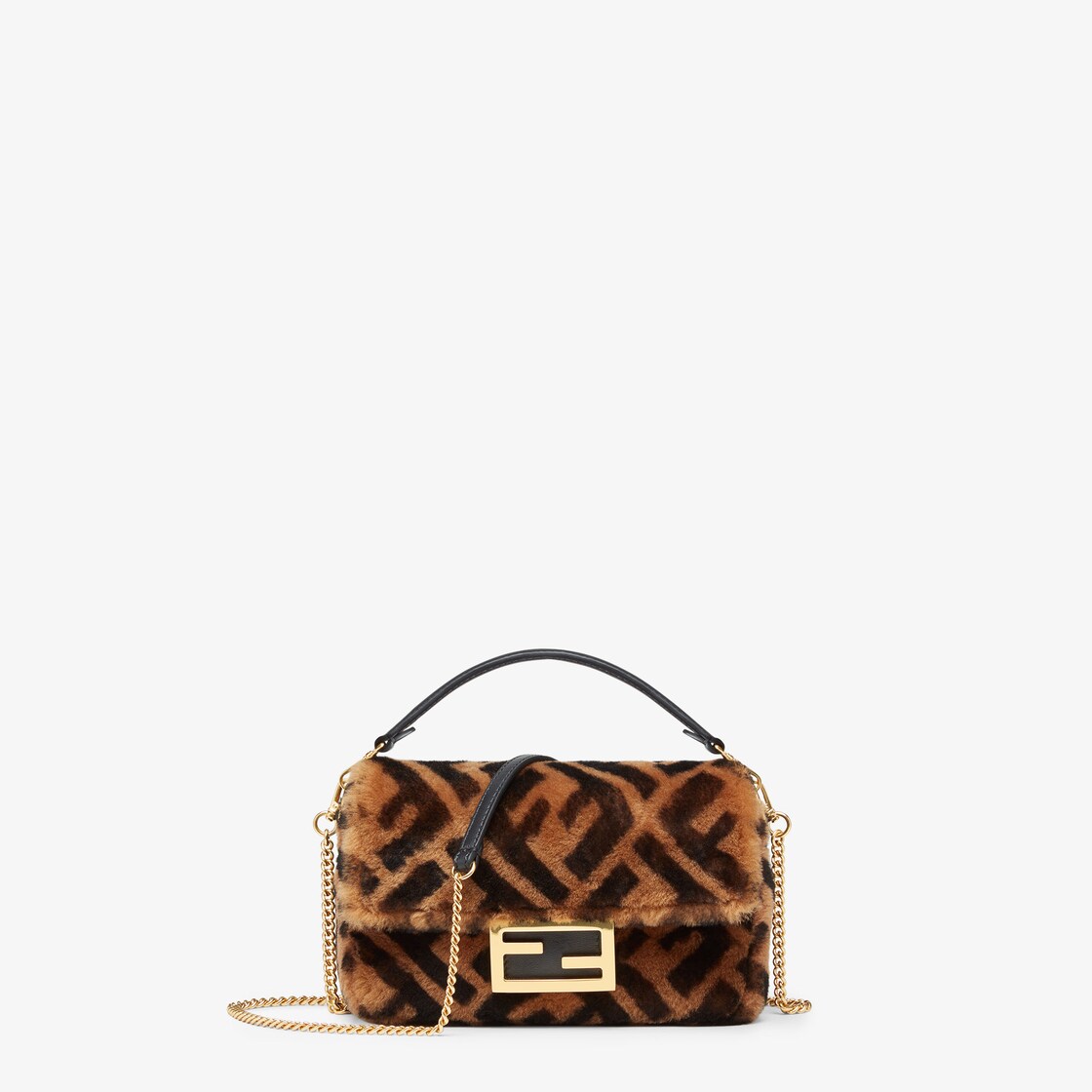 Fendi shearling baguette bag on sale