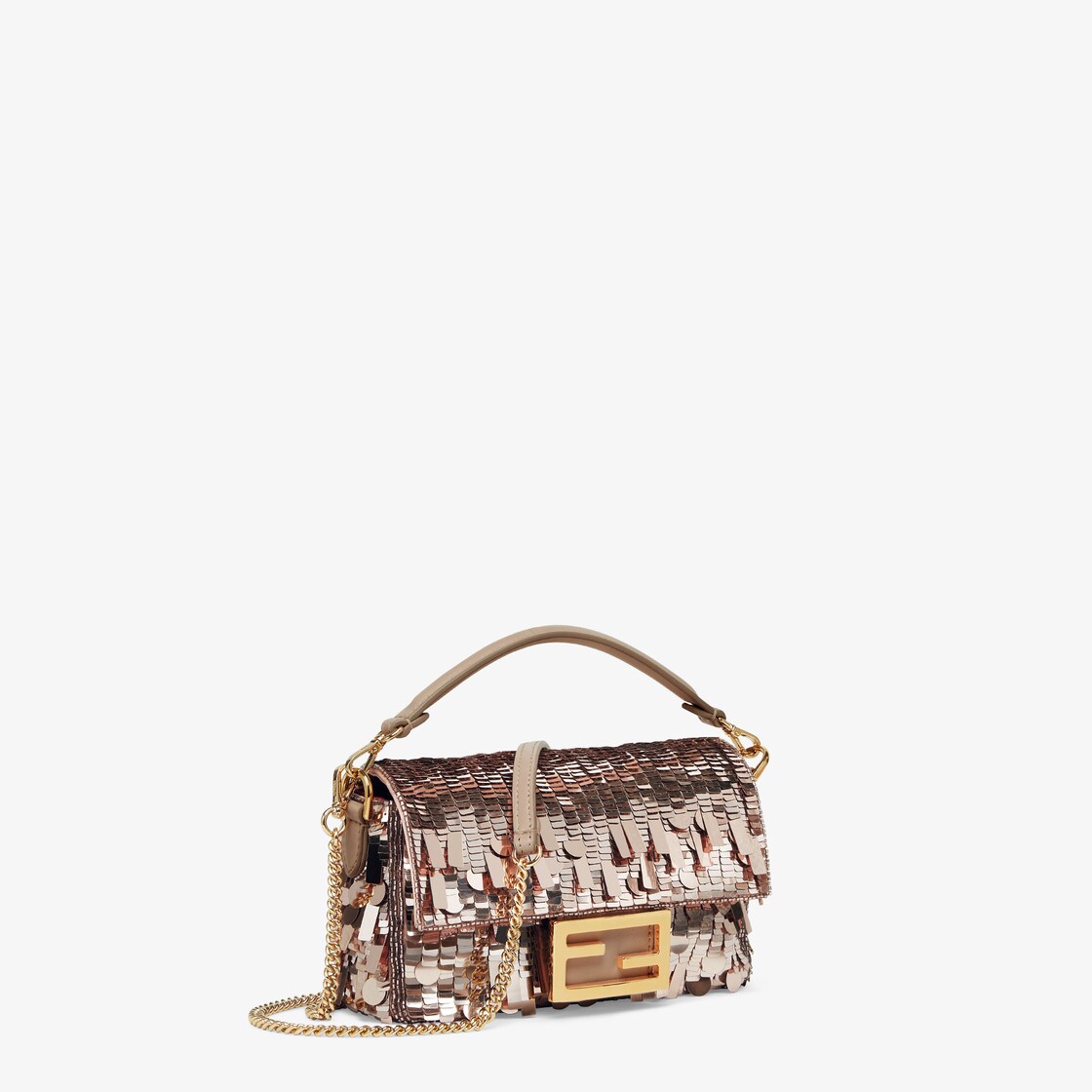 fendi sequin baguette gold