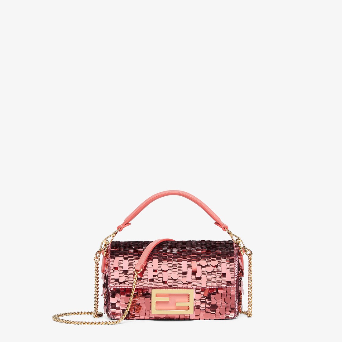 Baguette Mini Sequins or crystals Pink Fendi