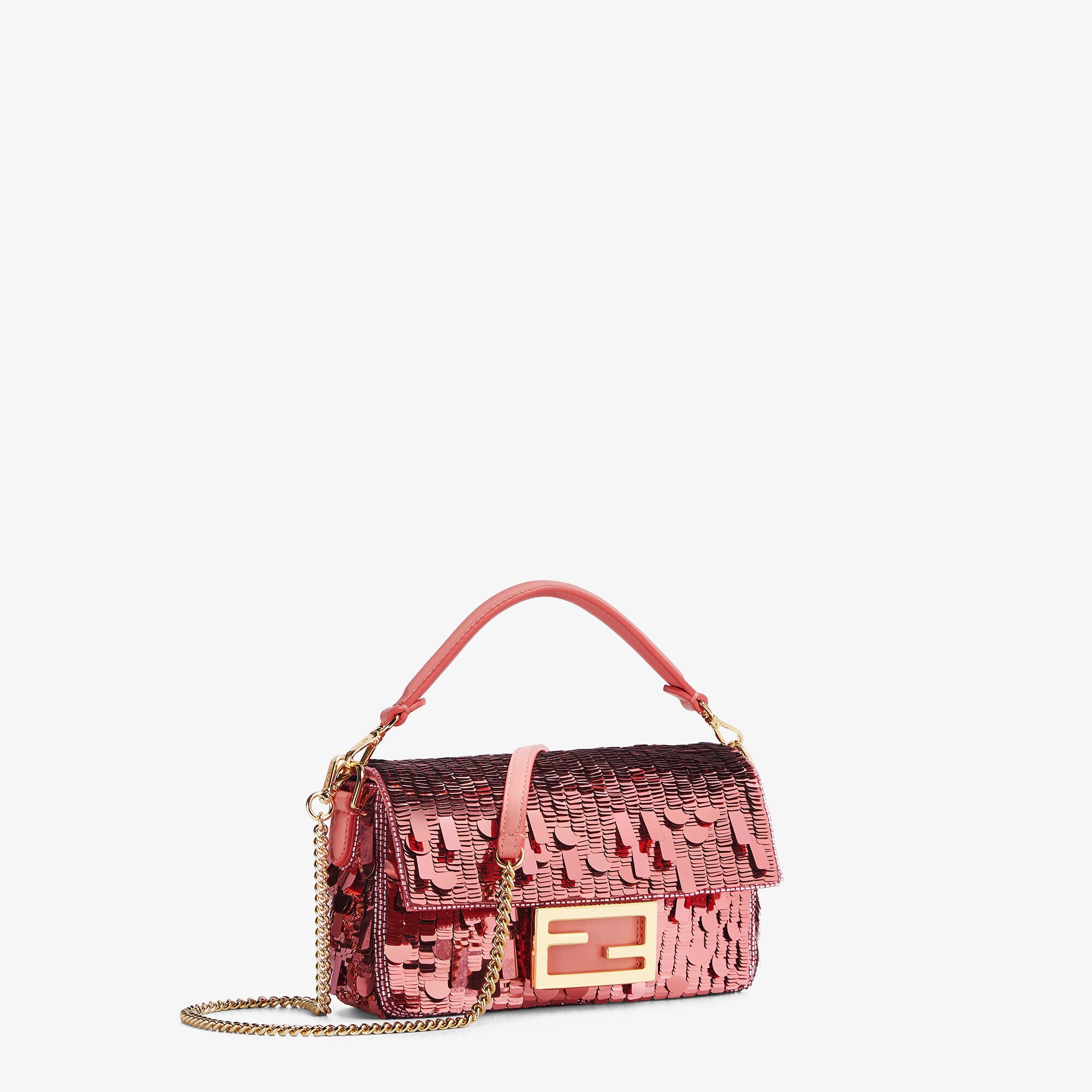 Baguette MiniBag embroidered with pink sequins