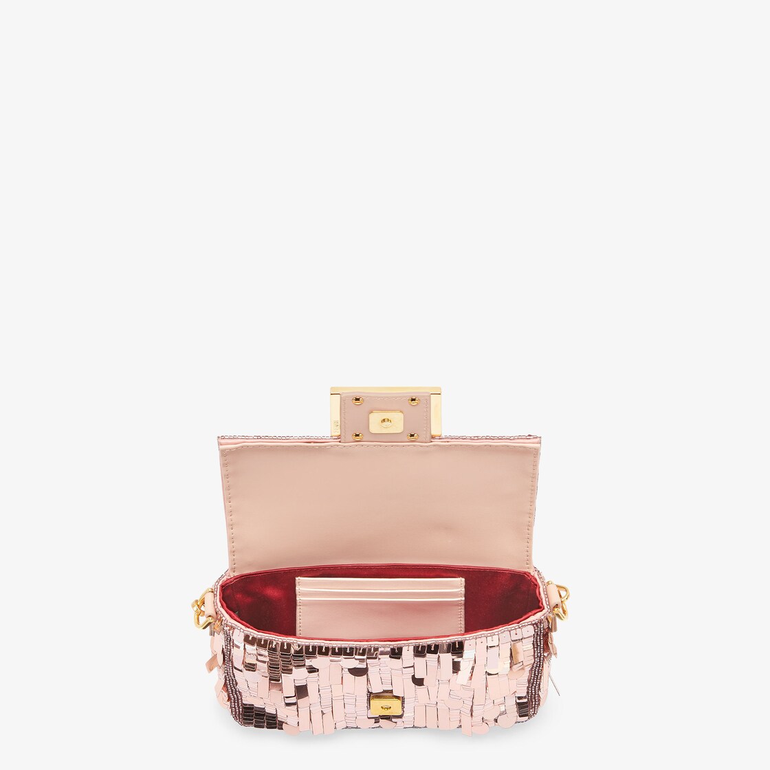 バゲット スモール - ピンクスパンコール/レザー バッグ | Fendi バゲット スモール - ピンクスパンコール/レザー バッグ | Fendi