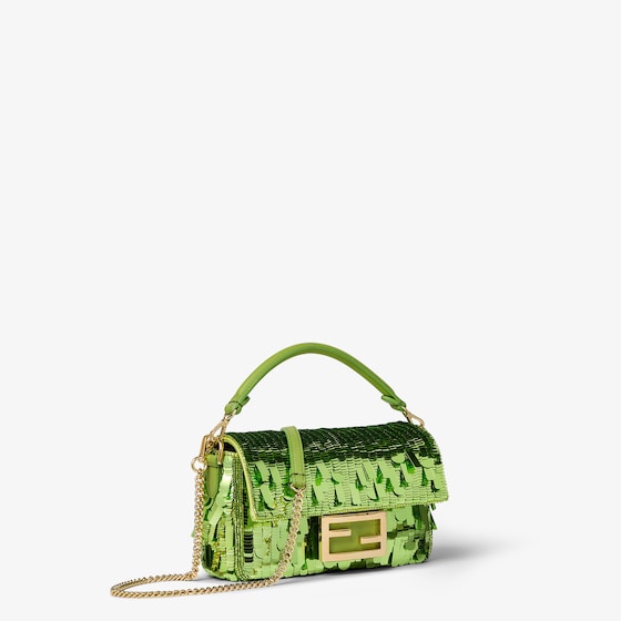 Fendi Iconic mini Baguette® bag hand-embroidered with lime green | Thumbnail 2