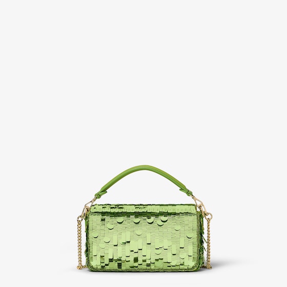 Fendi Iconic mini Baguette® bag hand-embroidered with lime green | Thumbnail 3