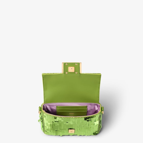 Fendi Iconic mini Baguette® bag hand-embroidered with lime green | Thumbnail 4