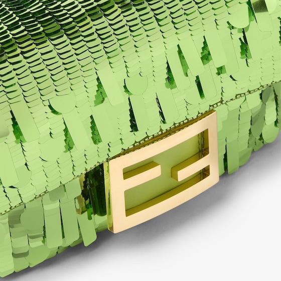 Fendi Iconic mini Baguette® bag hand-embroidered with lime green | Thumbnail 5
