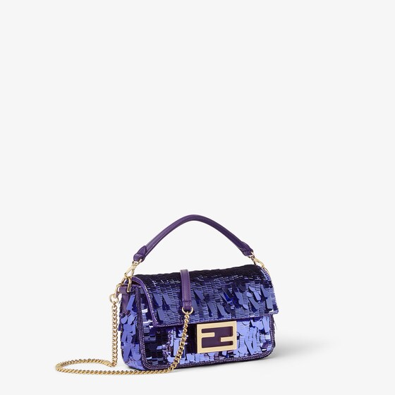 Fendi Iconic small Baguette® bag hand-embroidered with purple | Thumbnail 2