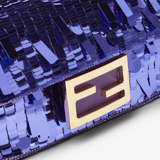 Fendi Iconic small Baguette® bag hand-embroidered with purple | Thumbnail 5