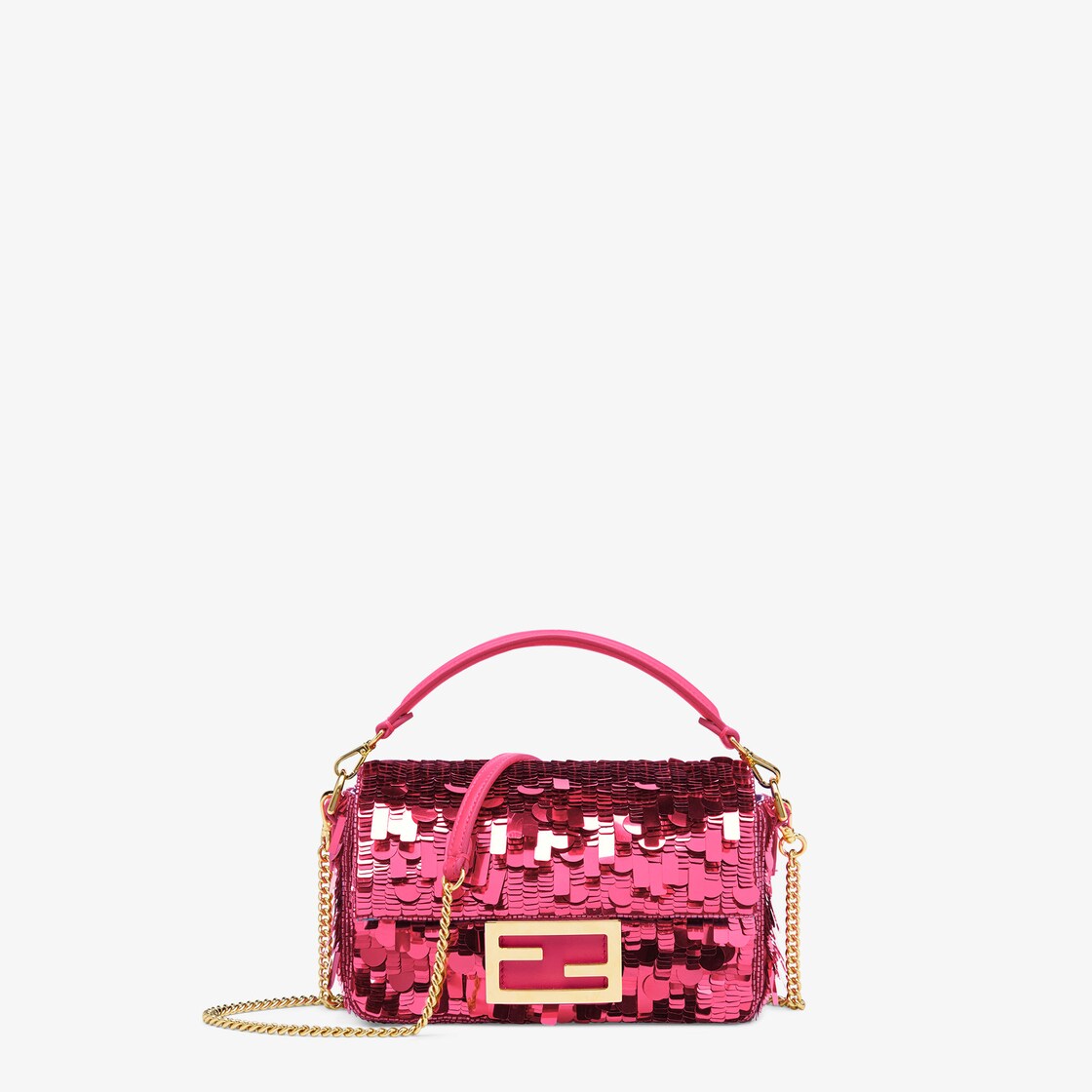 Fendi Pink Suede Mini Baguette