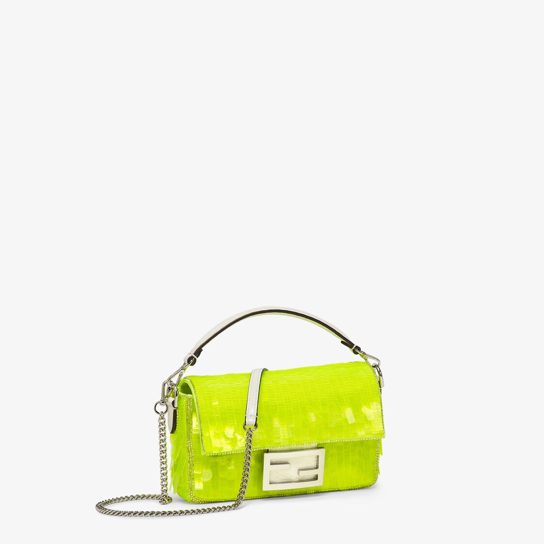 Fendi Sequin Mini Baguette - Yellow Shoulder Bags, Handbags - FEN283557