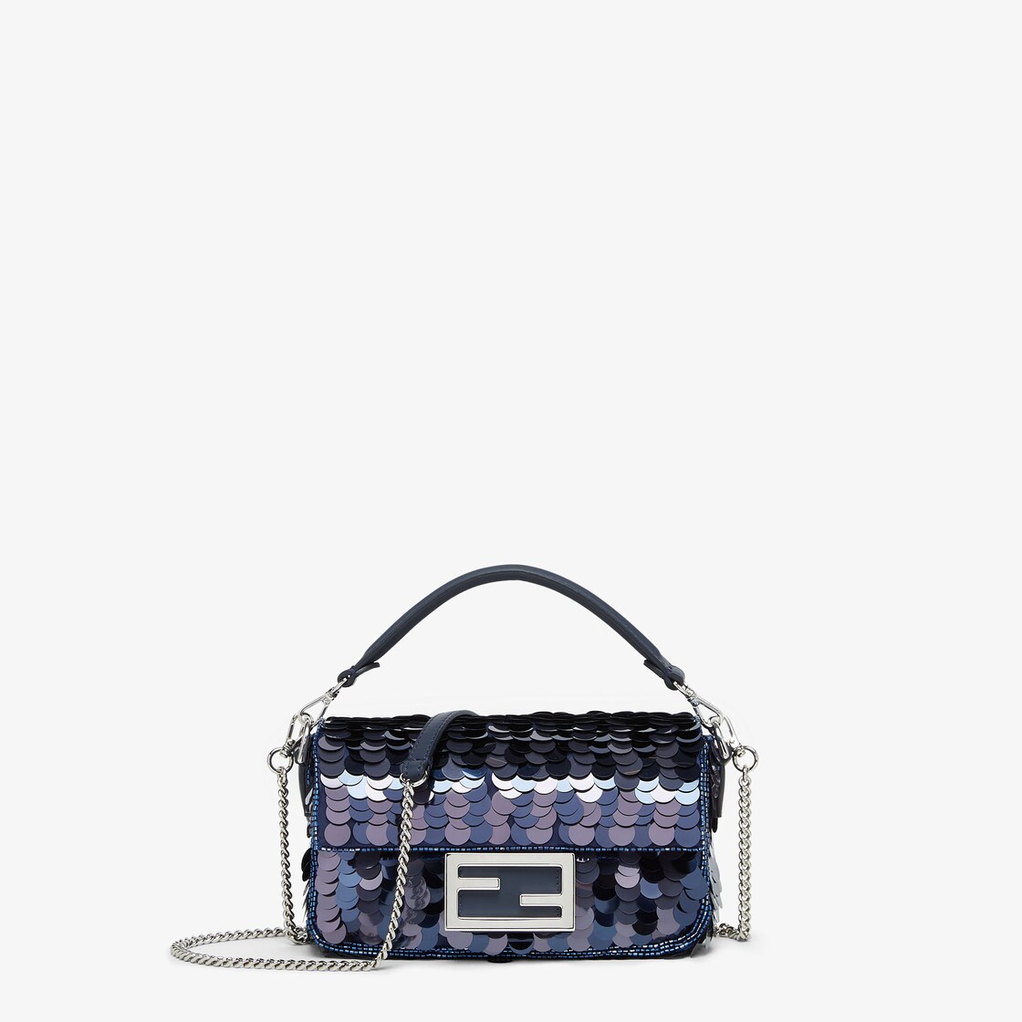 FENDI Mini Baguette Bag Turquoise Leather