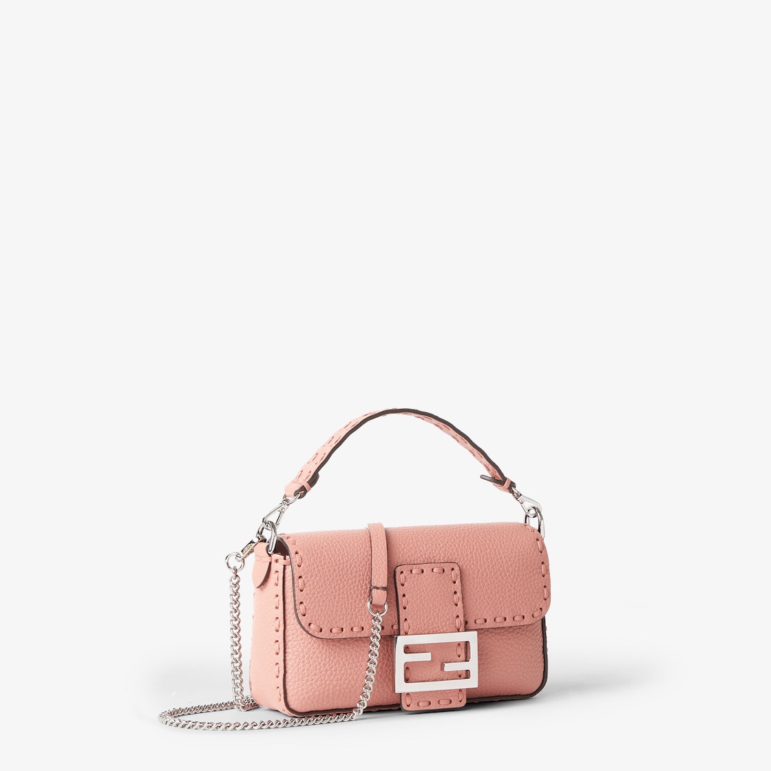 Baguette Mini Cuoio Romano leather Pink - Image 2/5