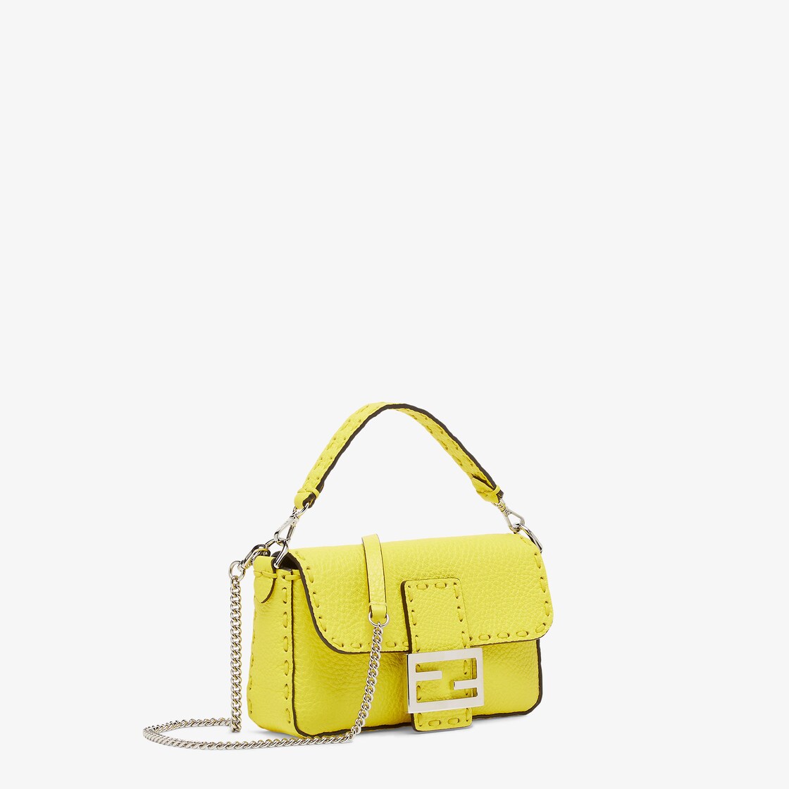 Baguette Mini Cuoio Romano leather Yellow - Image 2/5
