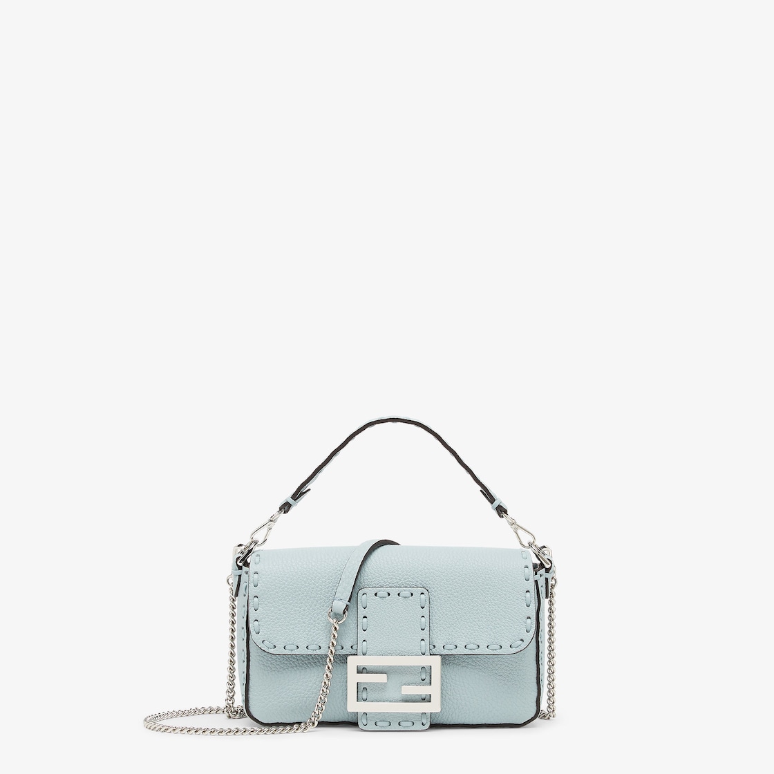 Baguette Mini Cuoio Romano leather Light blue - Image 1/5
