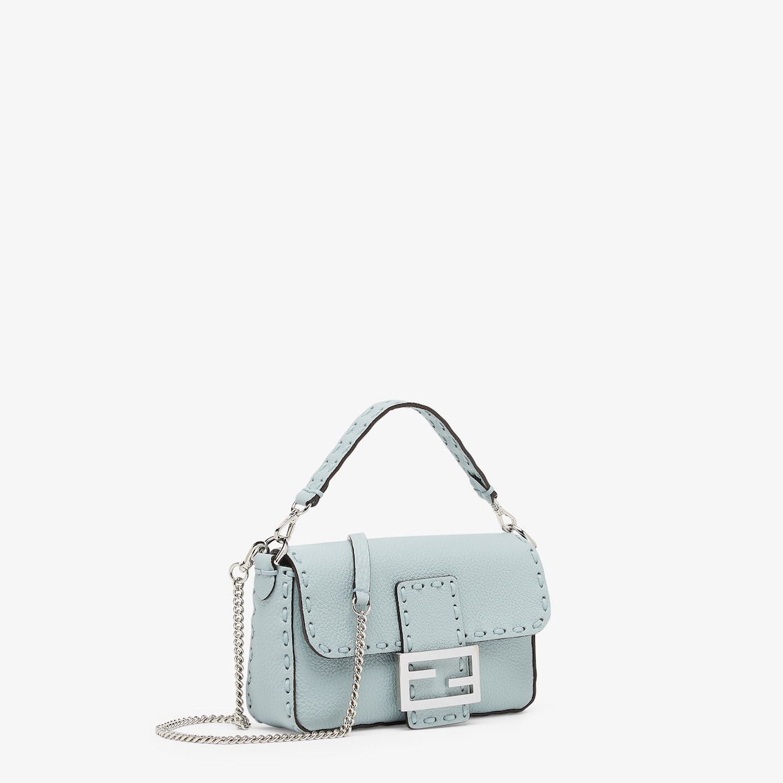 Baguette Mini Cuoio Romano leather Light blue - Image 2/5