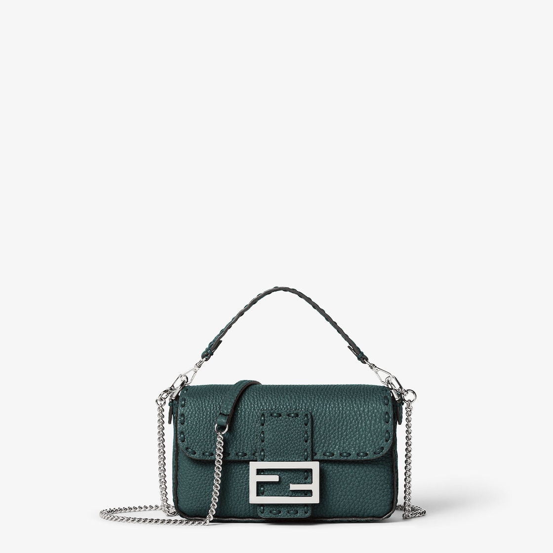 Baguette Mini Cuoio Romano leather Green - Image 1/5