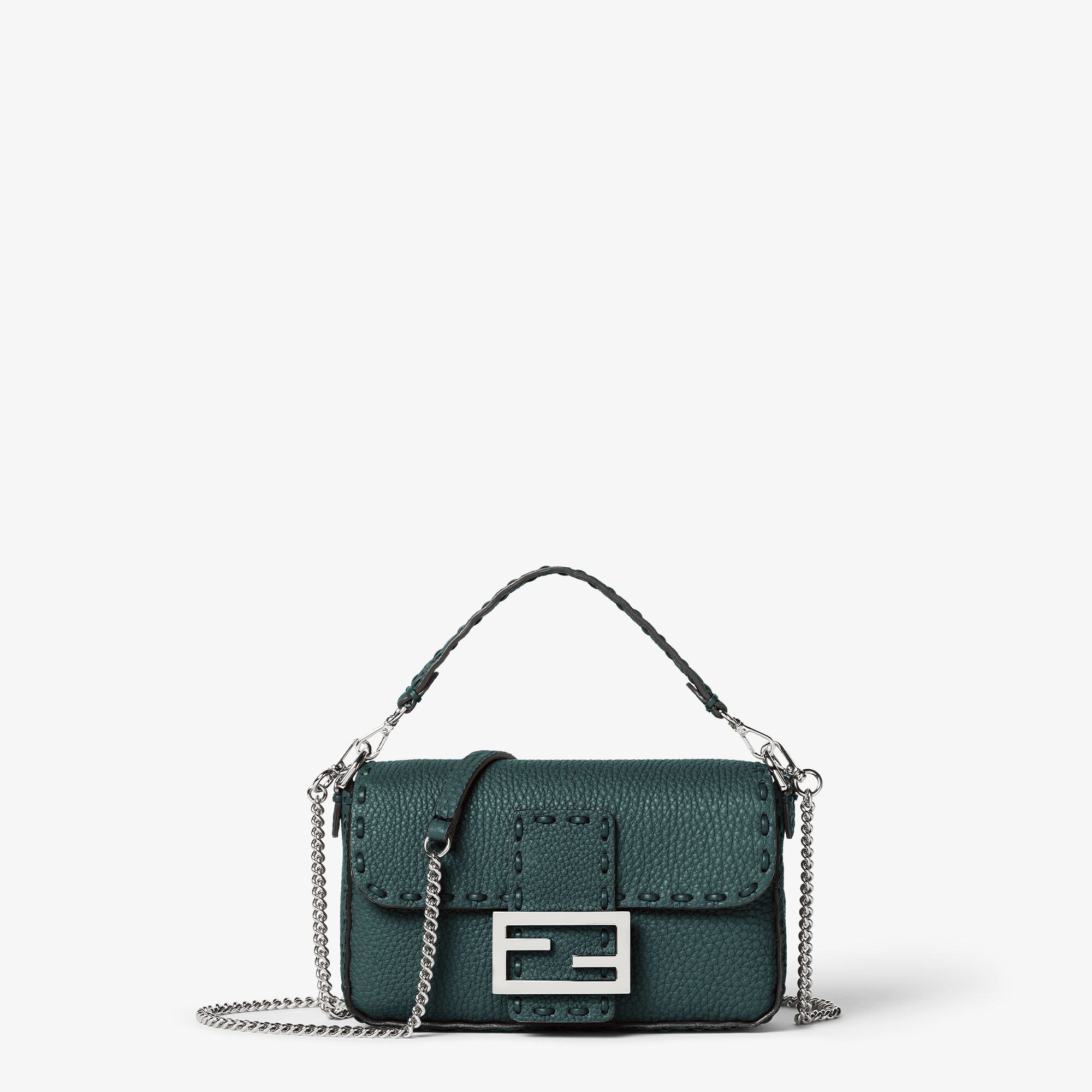 Baguette® Mini Cuoio Romano leather Green | Fendi