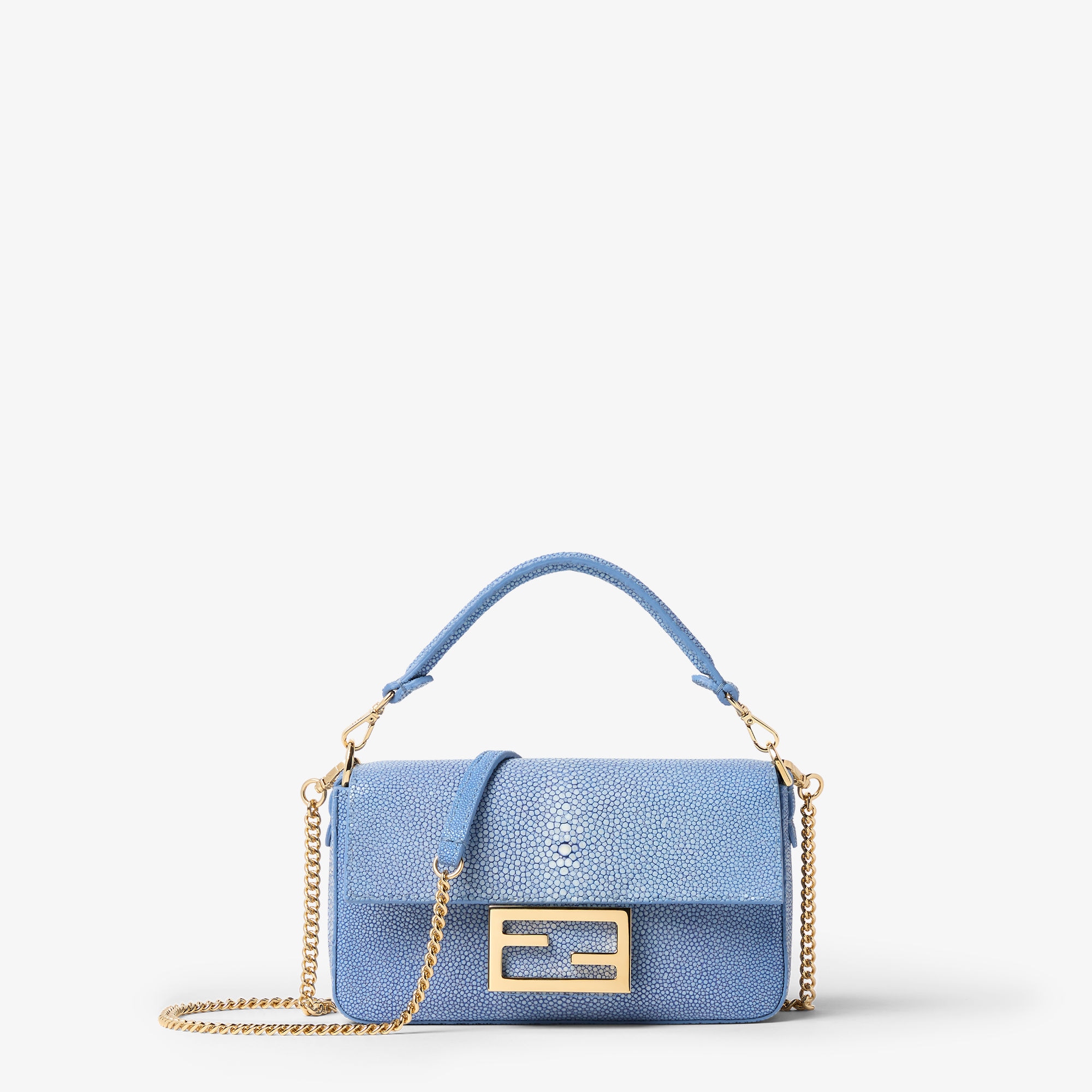 バゲット® ミニ プレシャスレザー ライトブルー | Fendi