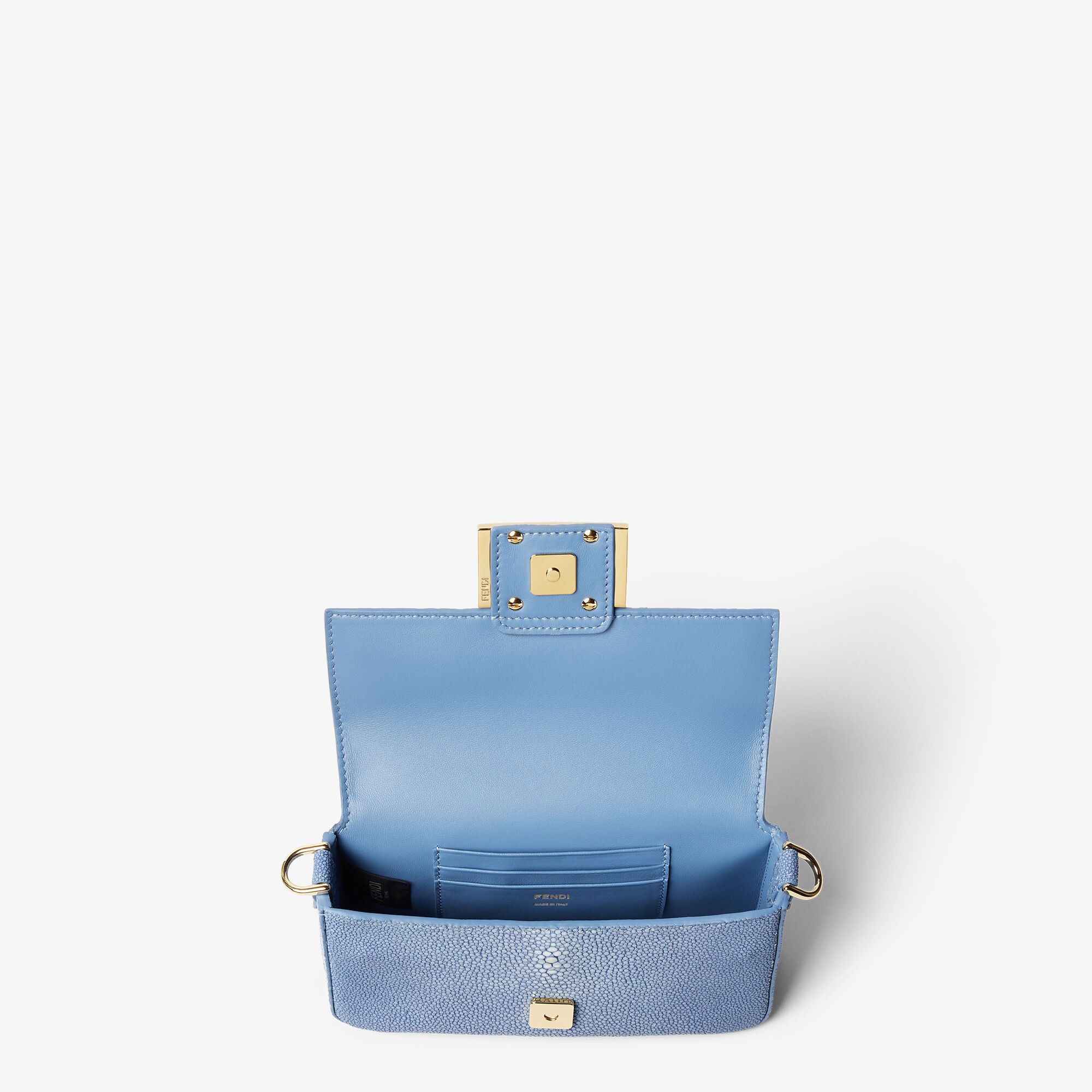 バゲット® ミニ プレシャスレザー ライトブルー | Fendi
