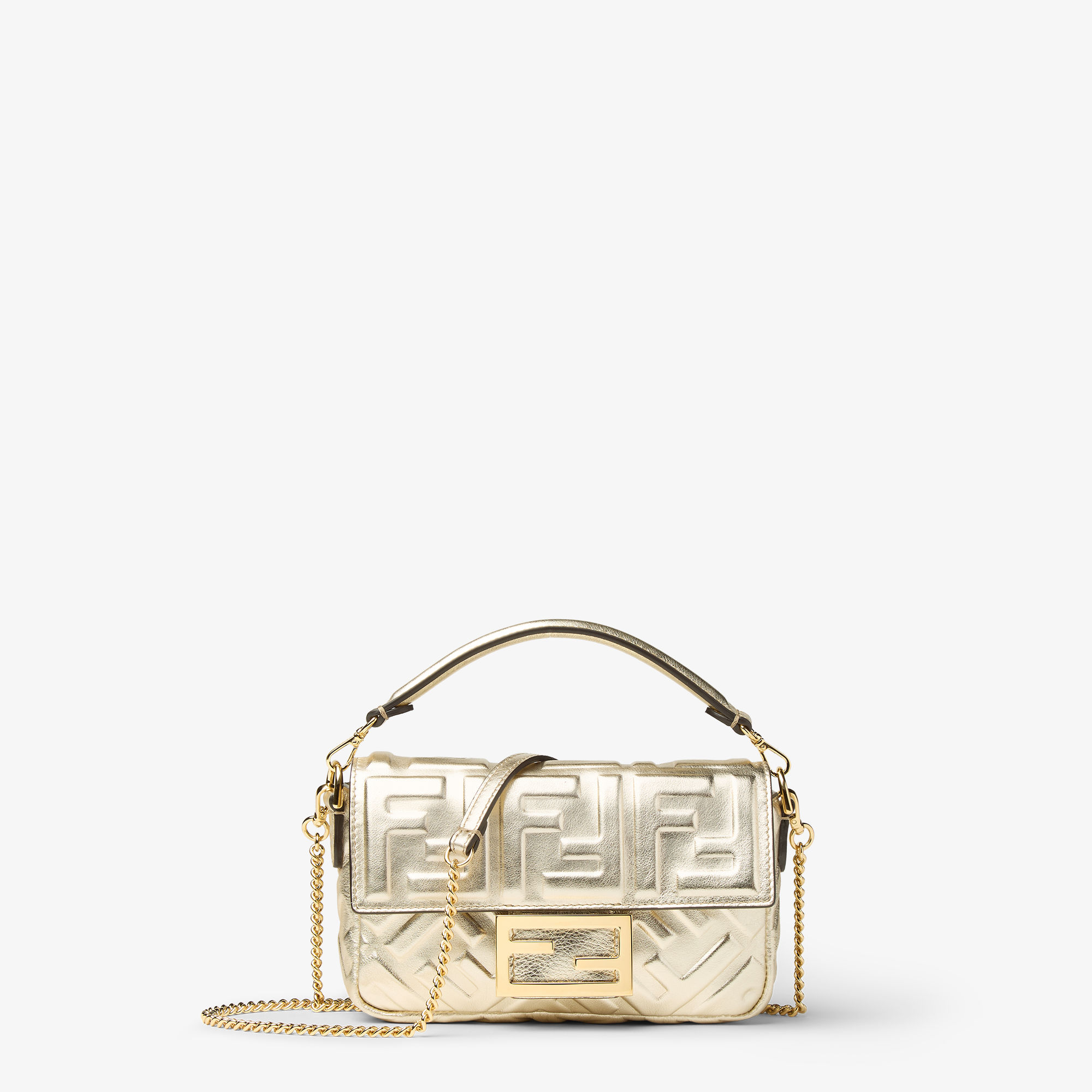 Fendi ゴールド パーティーバッグ Baguette® Mini - Gold | FENDI International