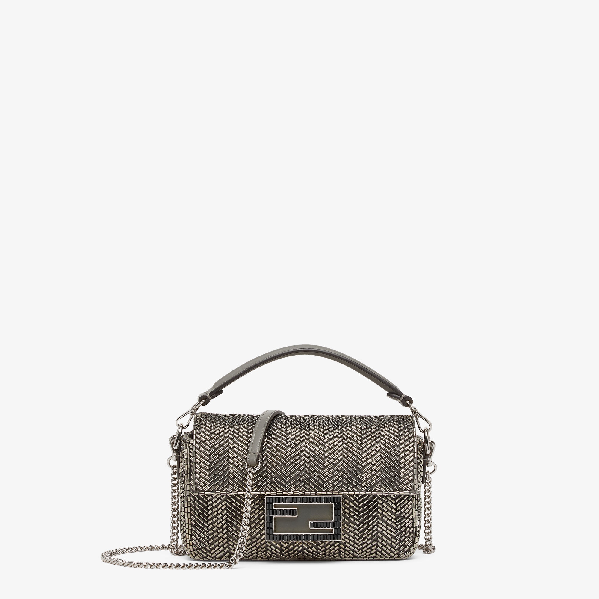 バゲット ミニ スパンコールまたはクリスタル グレー | Fendi バゲット ミニ スパンコールまたはクリスタル グレー | Fendi