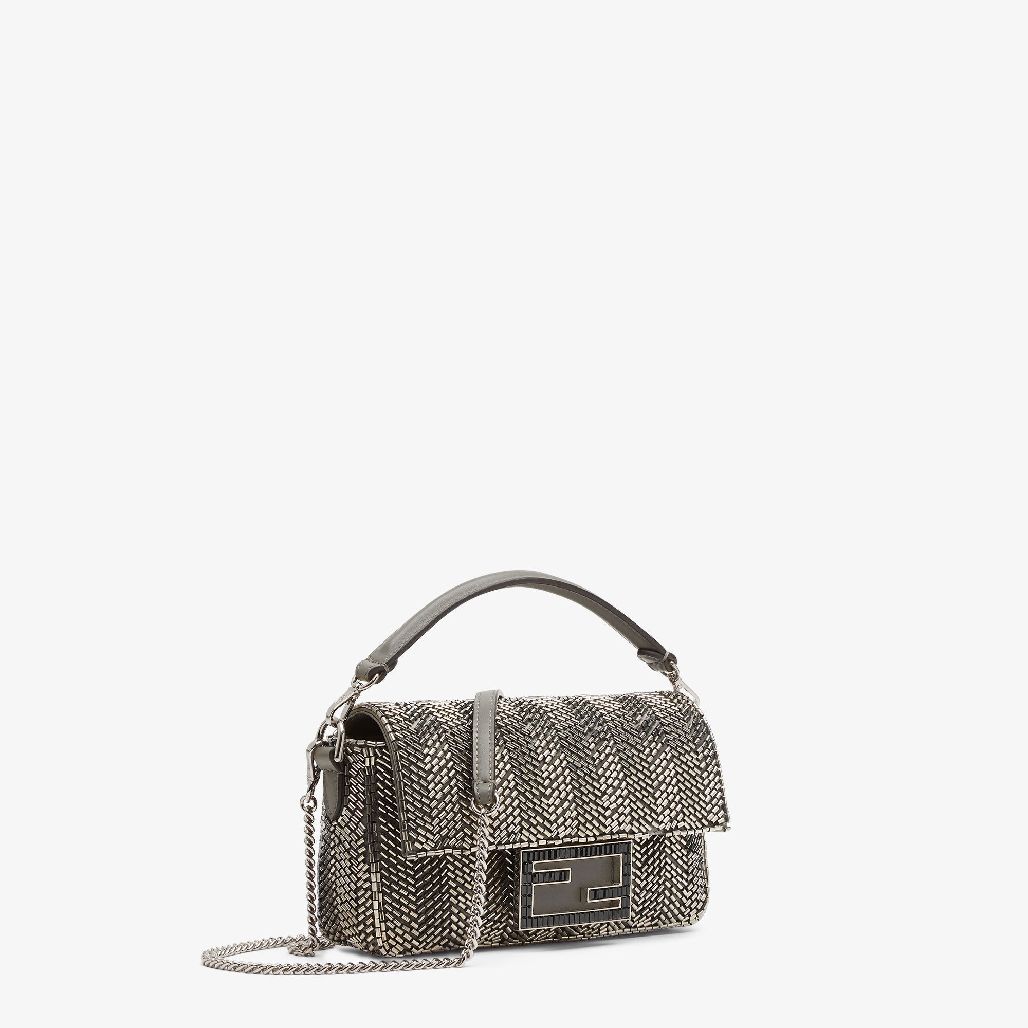 バゲット ミニ スパンコールまたはクリスタル グレー | Fendi