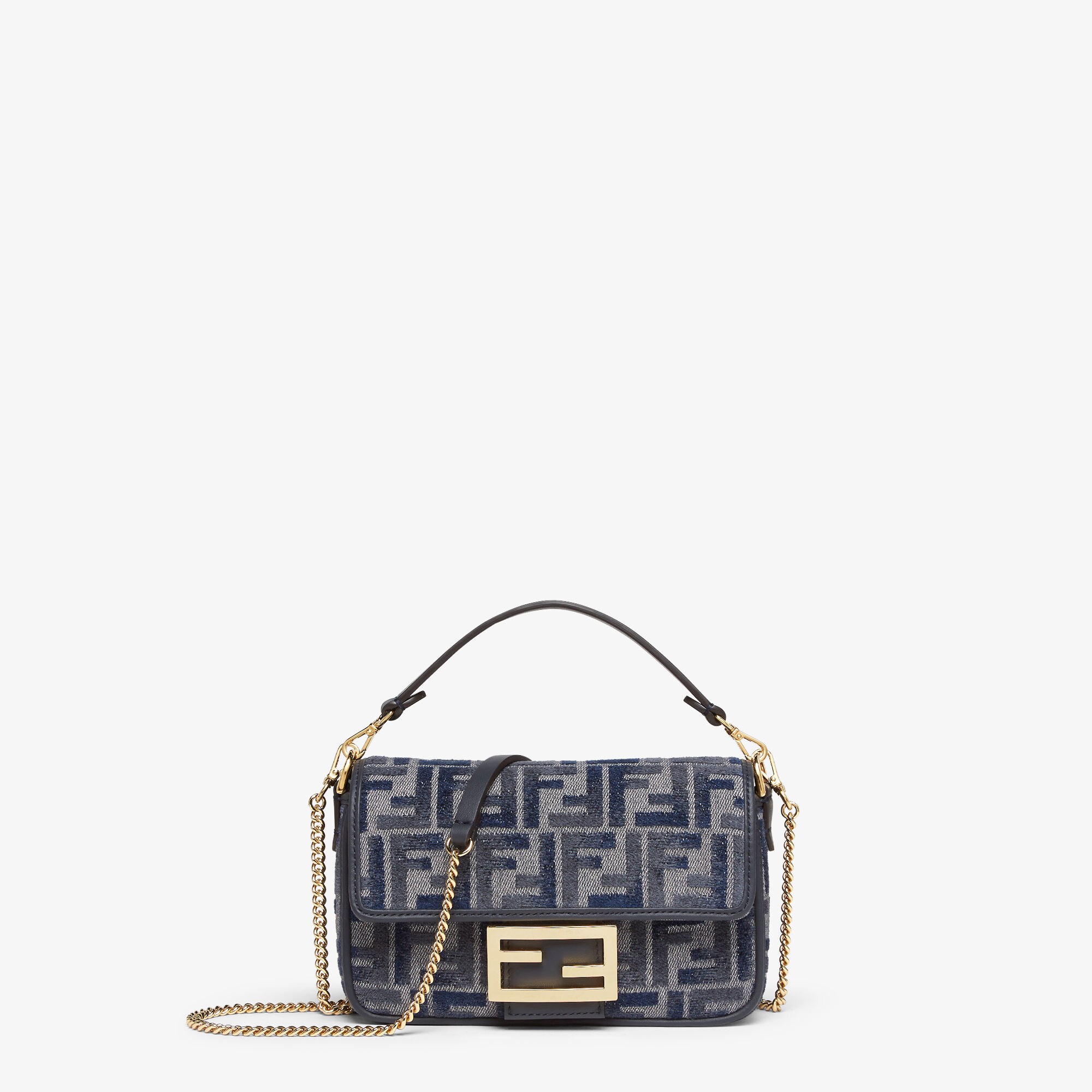 バゲット ミニ - ダークブルーFFシェニール バッグ | Fendi