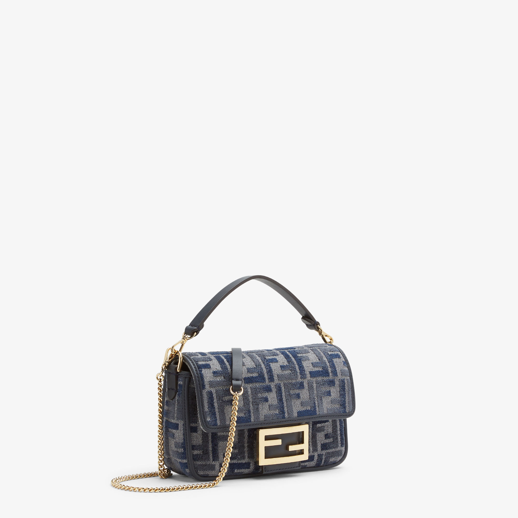 Baguette Mini Fabric Blue Fendi