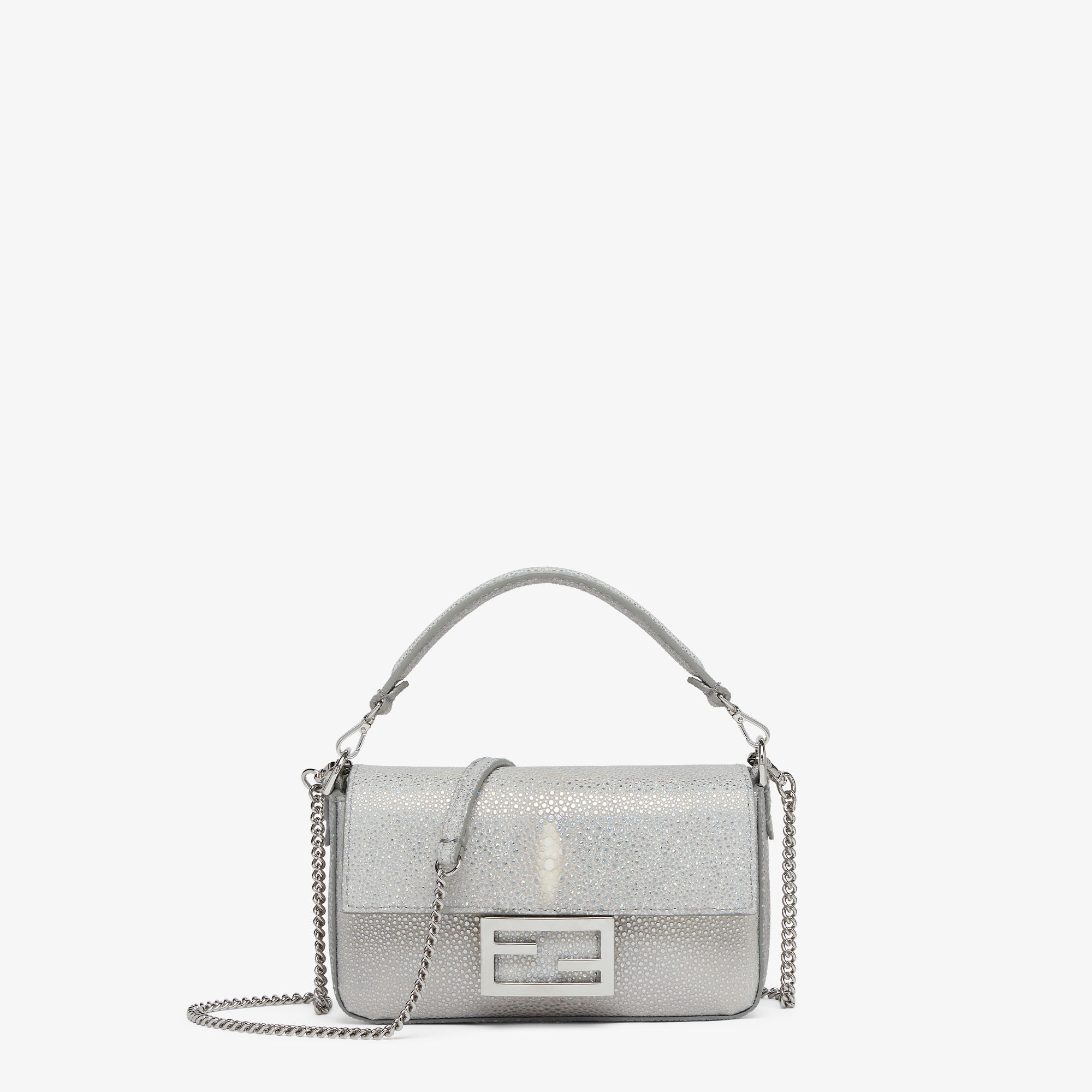 バゲット ミニ プレシャスレザー シルバー | Fendi バゲット ミニ プレシャスレザー シルバー | Fendi
