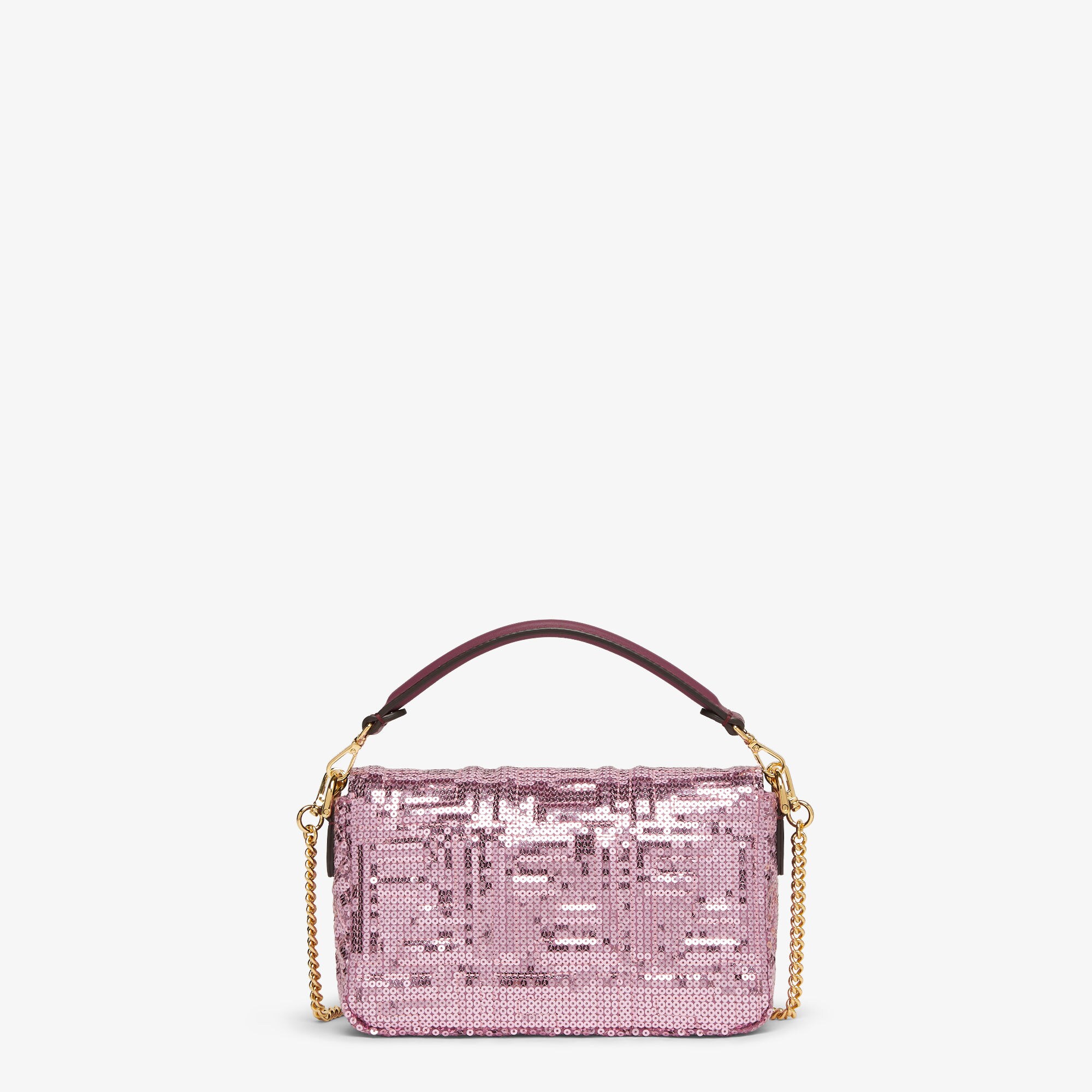 Baguette MiniPink sequin bag with FF