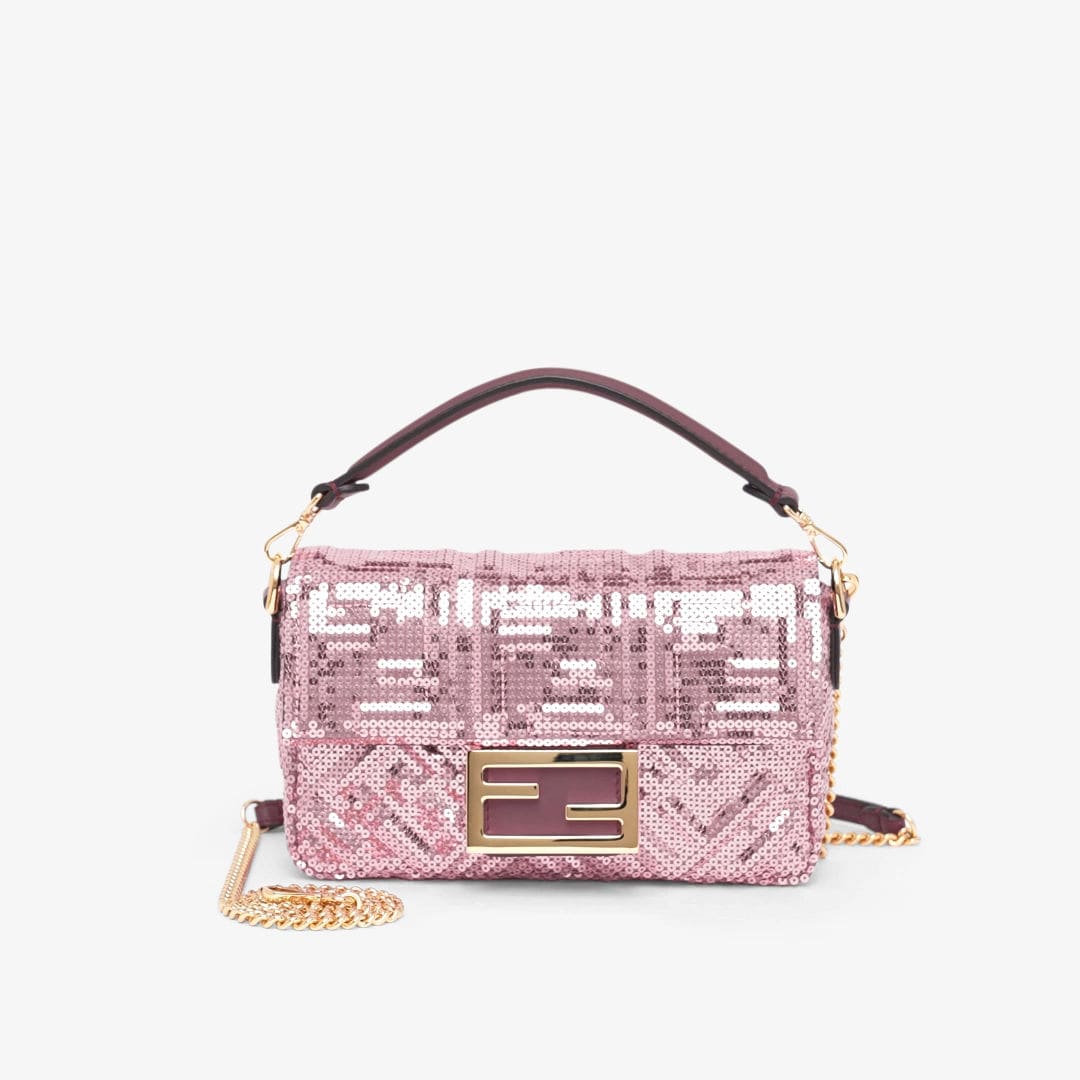 バゲット ミニ スパンコールまたはクリスタル ピンク | Fendi バゲット ミニ スパンコールまたはクリスタル ピンク | Fendi