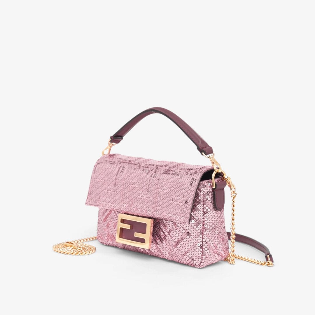 バゲット ミニ スパンコールまたはクリスタル ピンク | Fendi バゲット ミニ スパンコールまたはクリスタル ピンク | Fendi